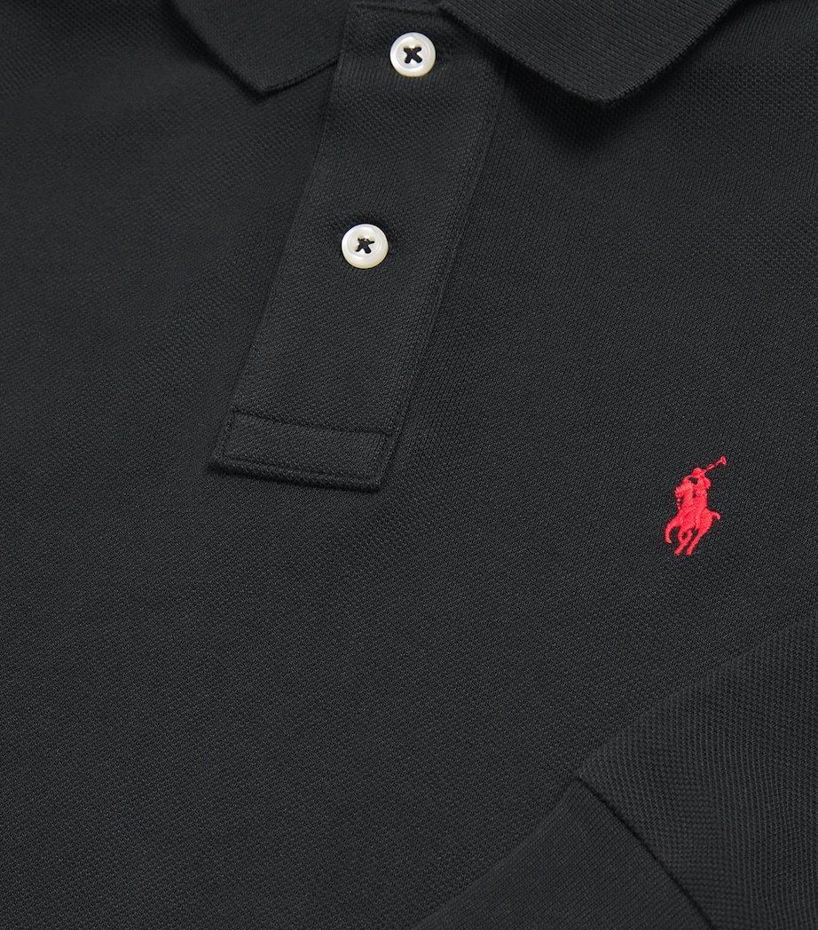 Cotton Polo Pony Polo Shirt (6-14 Years) BLACK Image 3