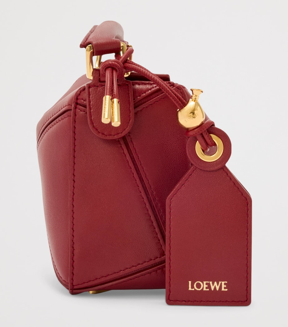 x Paula's Ibiza Mini Lambskin Puzzle Top-Handle Bag BURNT RED Image 4