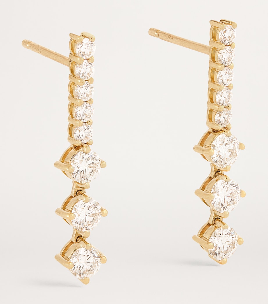 Medium Yellow Gold and Diamond Stella Earrings YELLOW GOLD Image 3