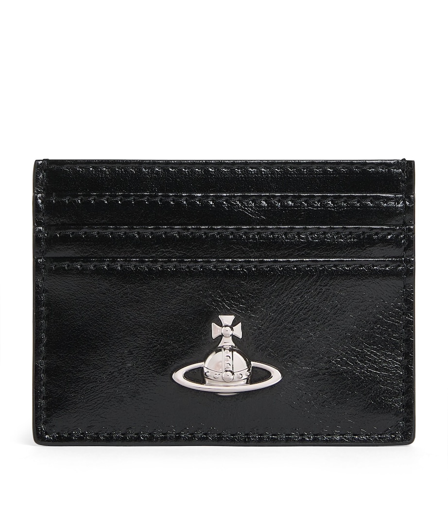 Leather Orb Card Holder N401 BLACK Image 1
