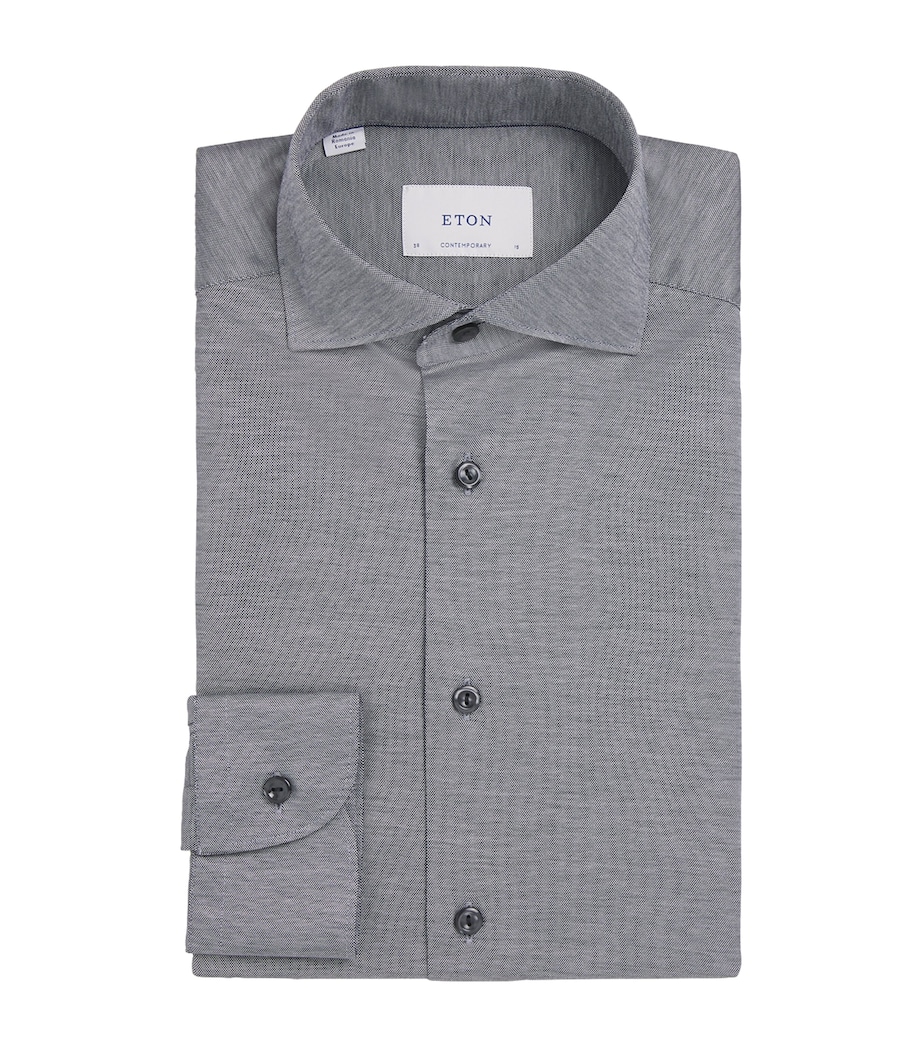 Cotton Filo di Scozia Contemporary Fit Shirt BLACK Image 1