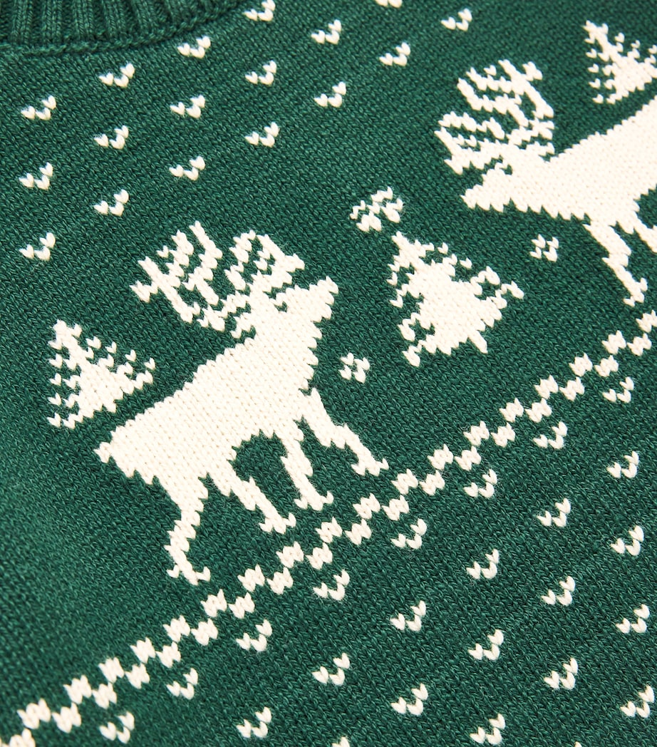Cotton-Wool-Blend Reindeer Sweater (2-7 Years) OLIVE Image 4
