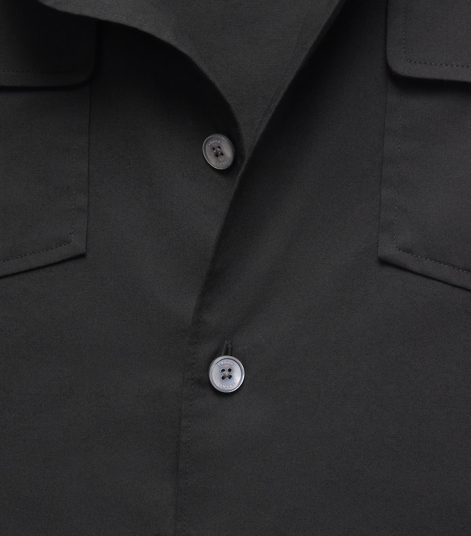 Cotton Patch-Pocket Overshirt WASHED BLACK Image 6