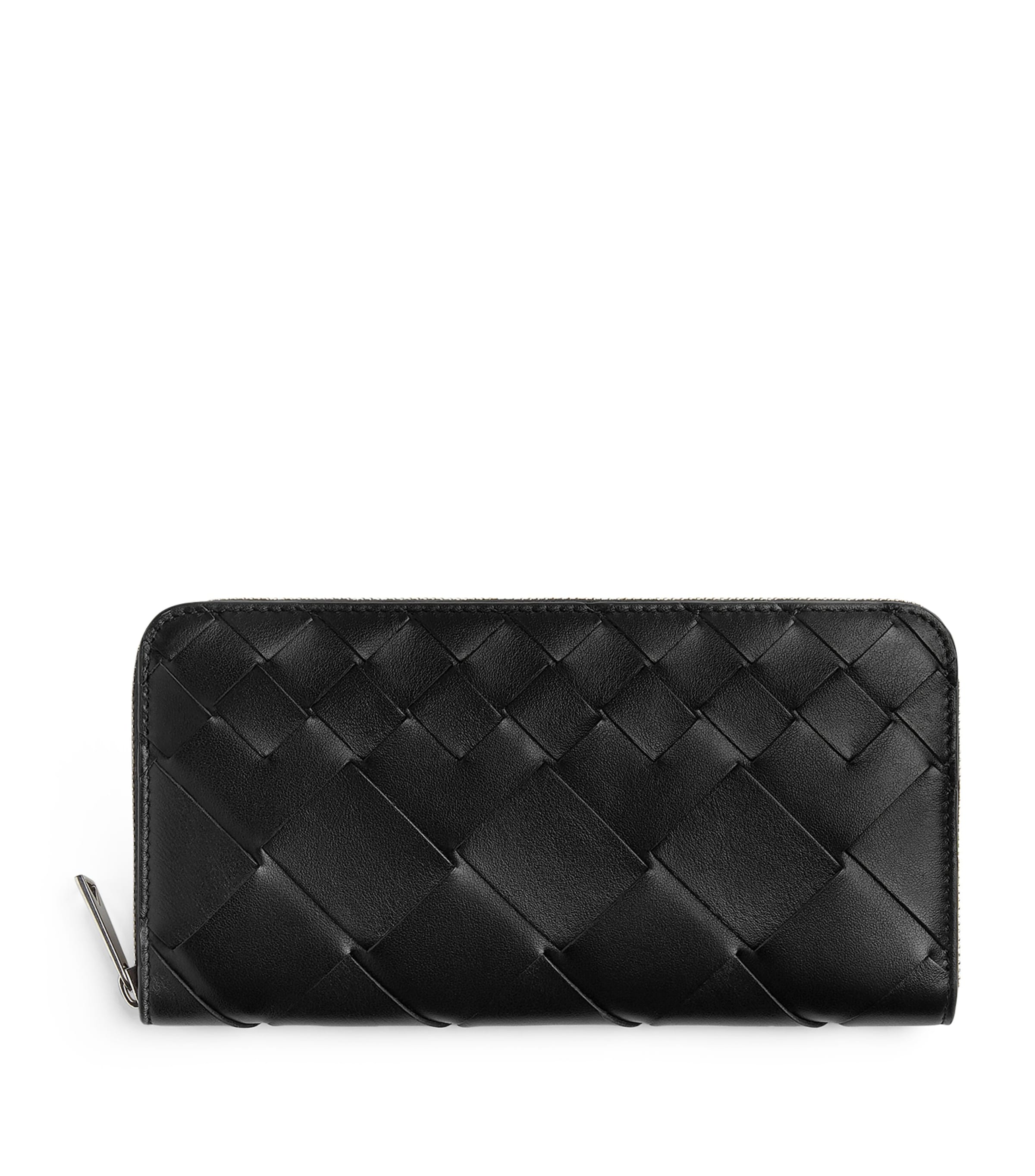 Shop Bottega Veneta Intrecciato Zip-around Wallet In Grey