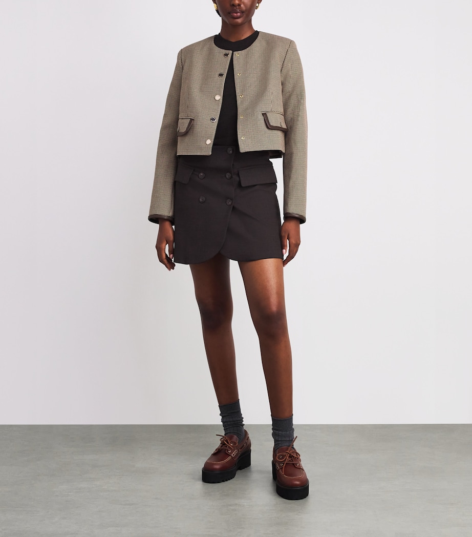 Houndstooth Cropped Jacket MULTICOLORED Image 2