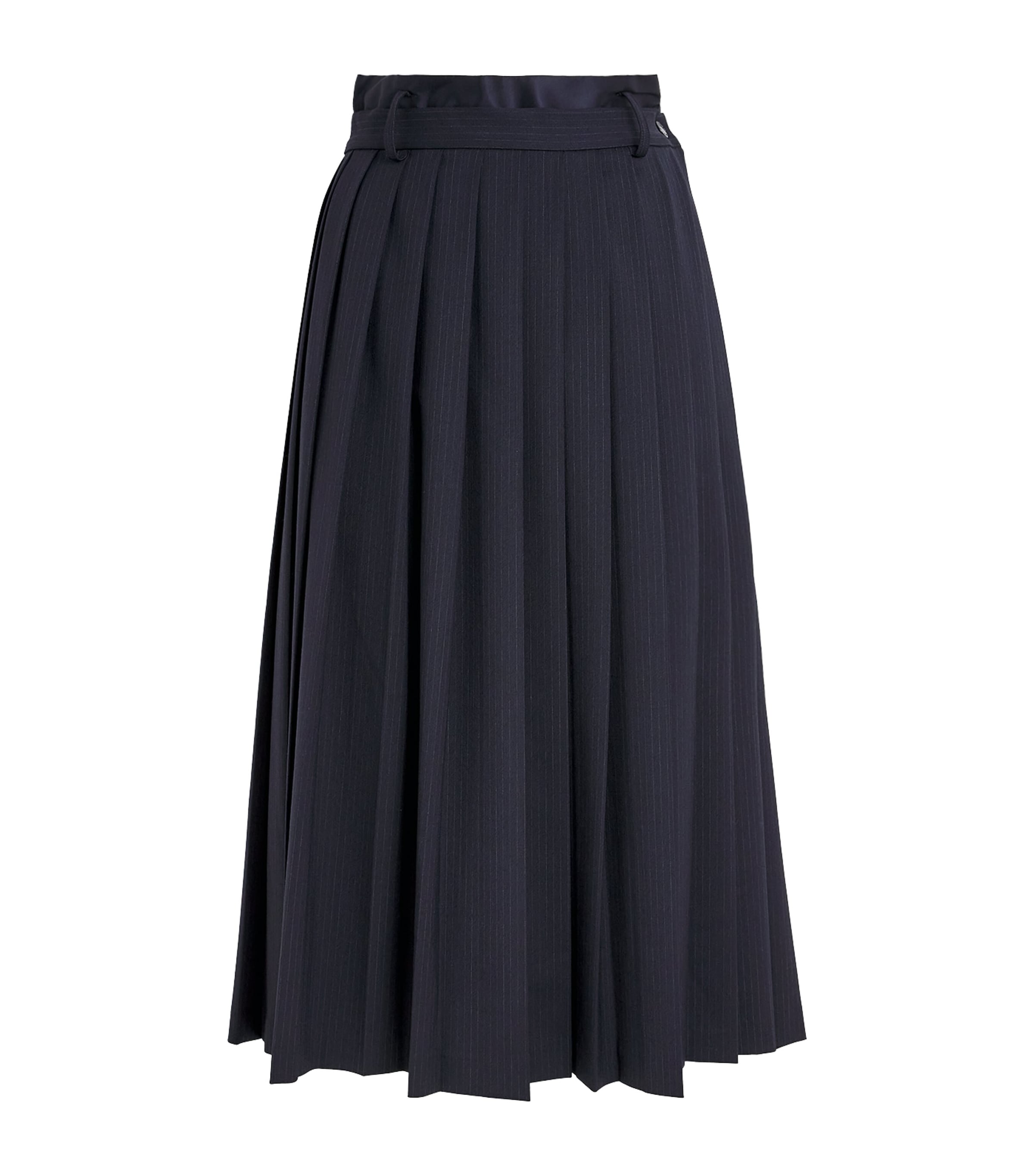 Wool-Blend Pleated Midi Skirt NAVY BLUE Image 1