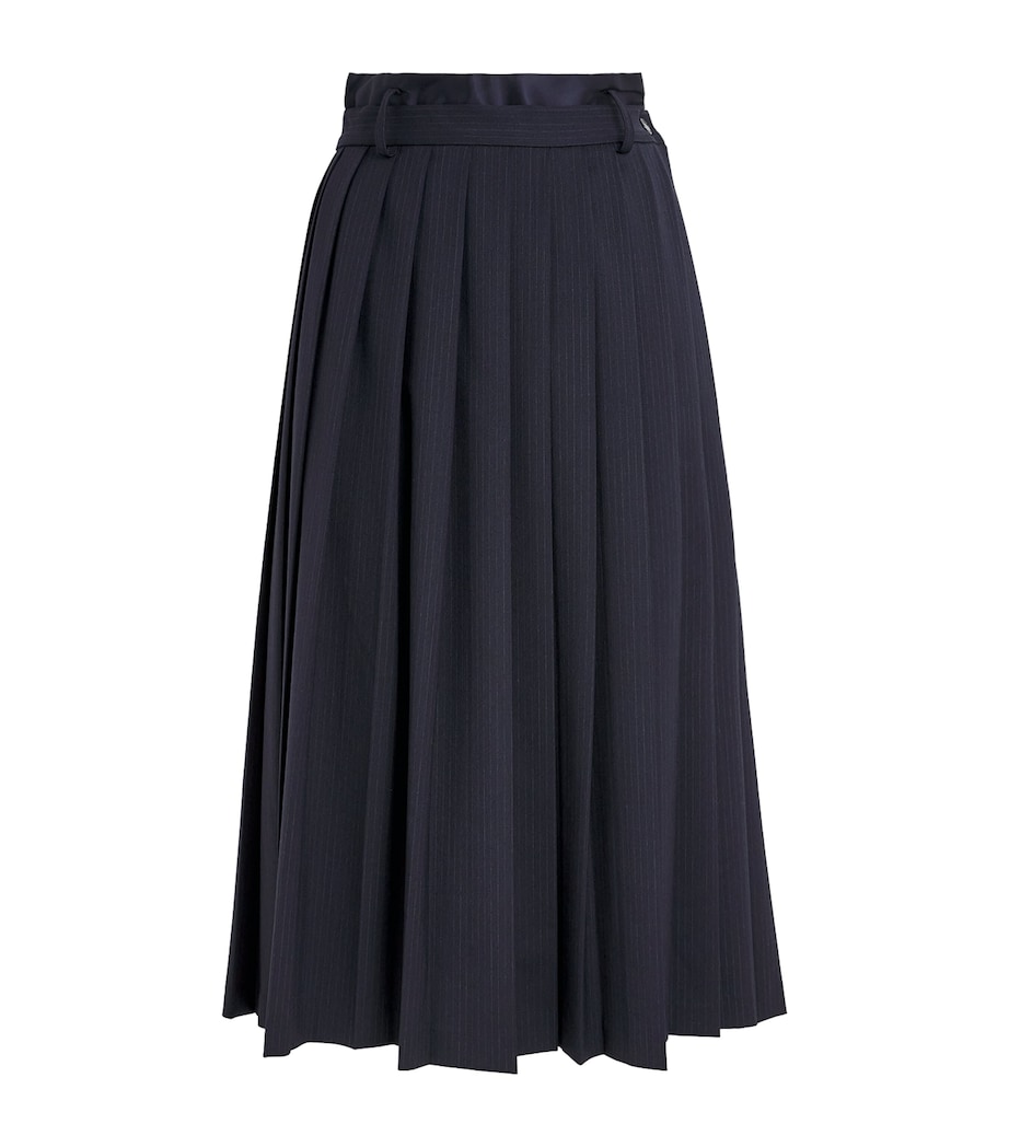 Wool-Blend Pleated Midi Skirt NAVY BLUE Image 1