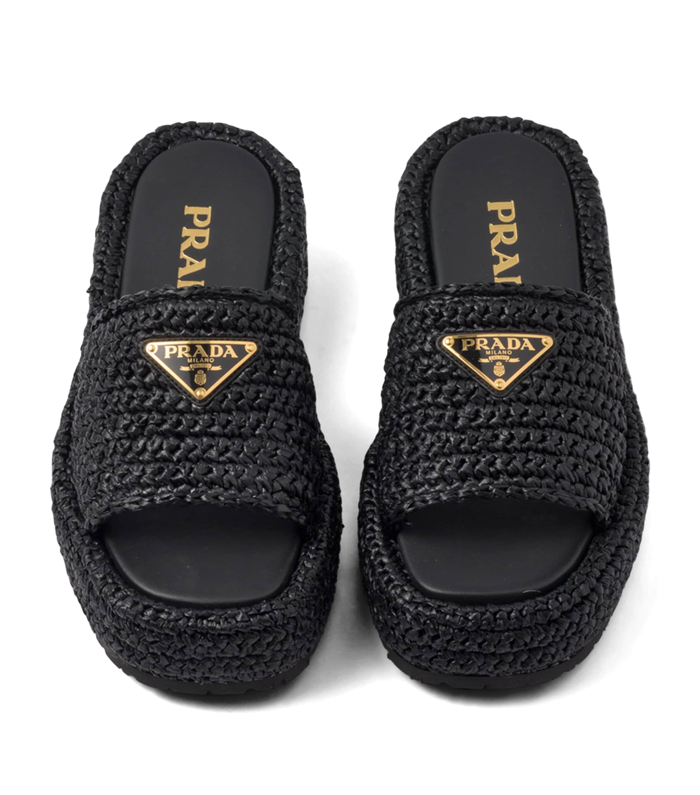 PRADA＊Crochet flatform slides ラフィア サンダル＊送込 Prada Crochet Flatform Slides | Saks Fifth Avenue