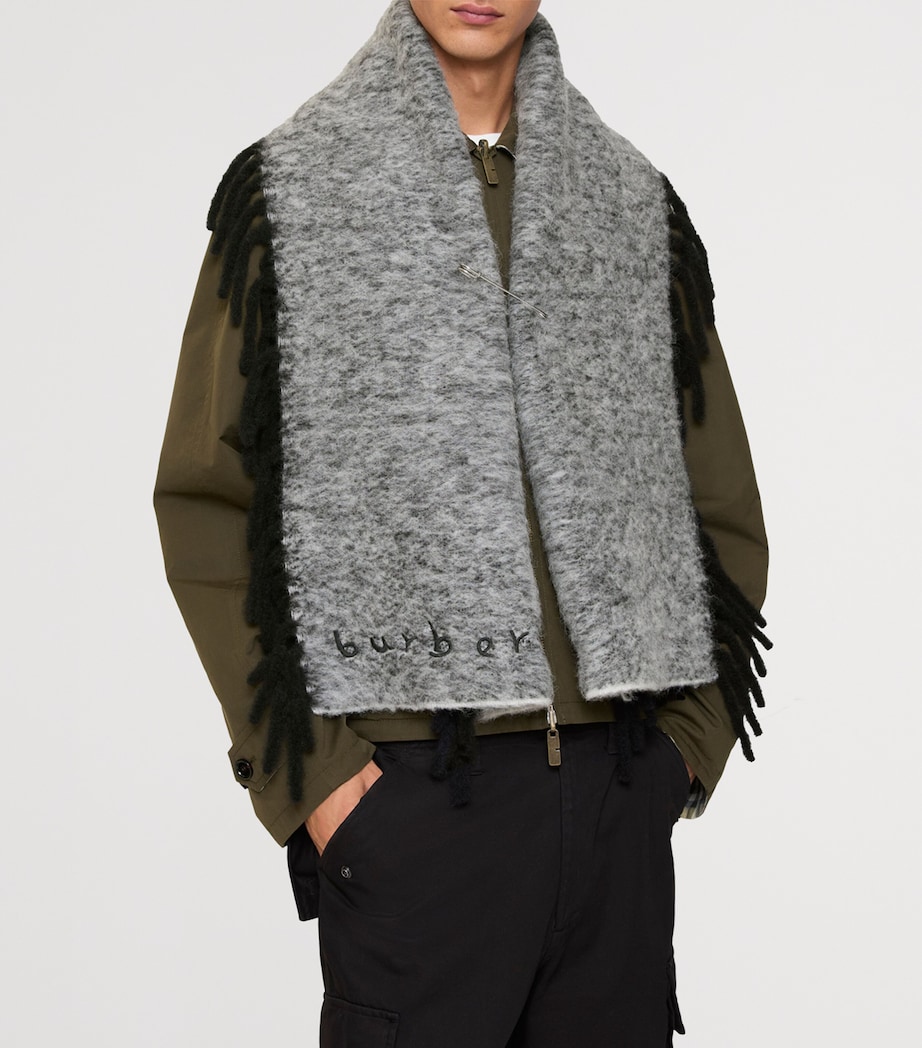 Burberry Alpaca Wool-Blend Happy Scarf Blackcalico Image 4