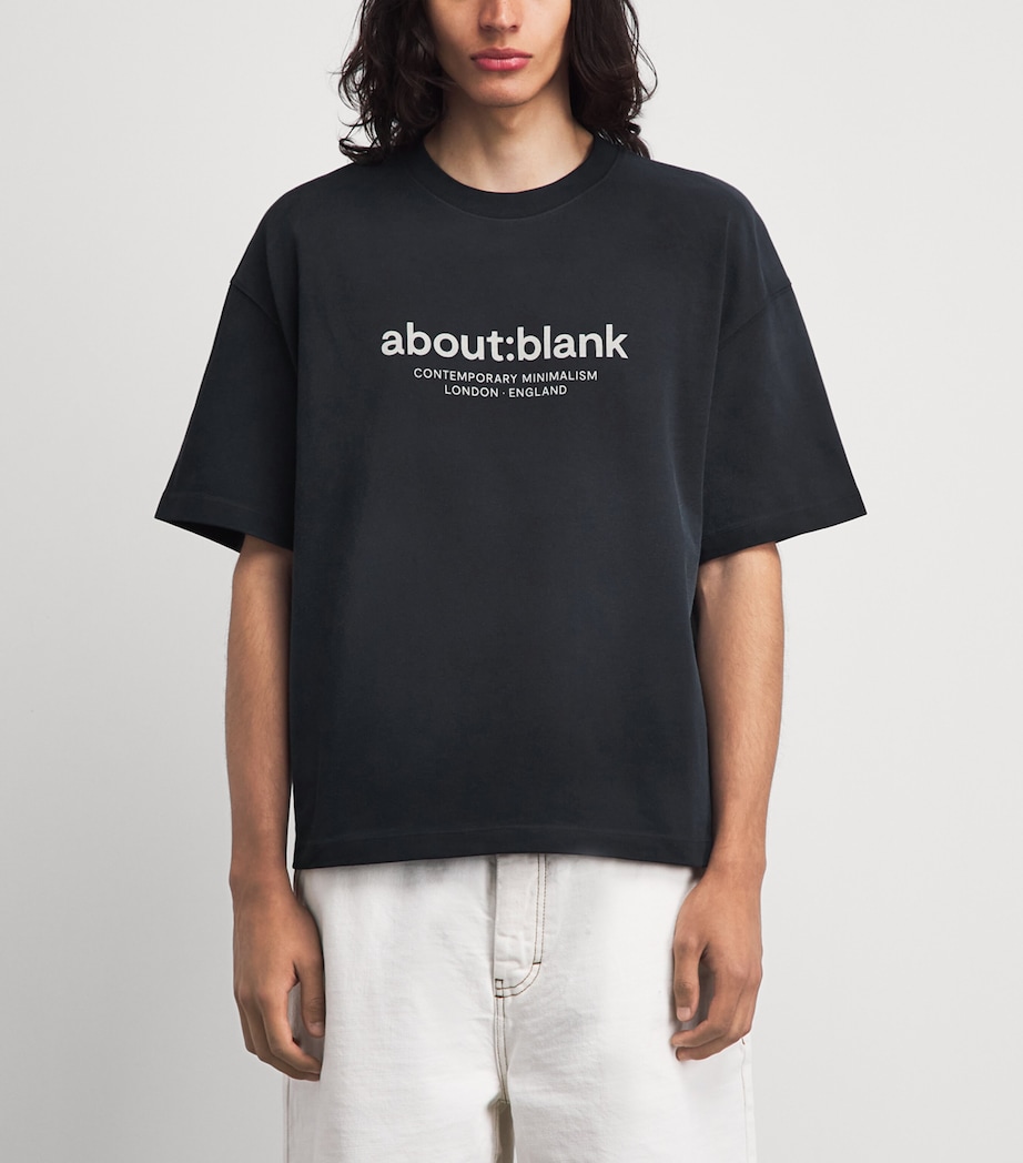 about:blank Mens Cotton Logo Garcon T-Shirt Black Image 4