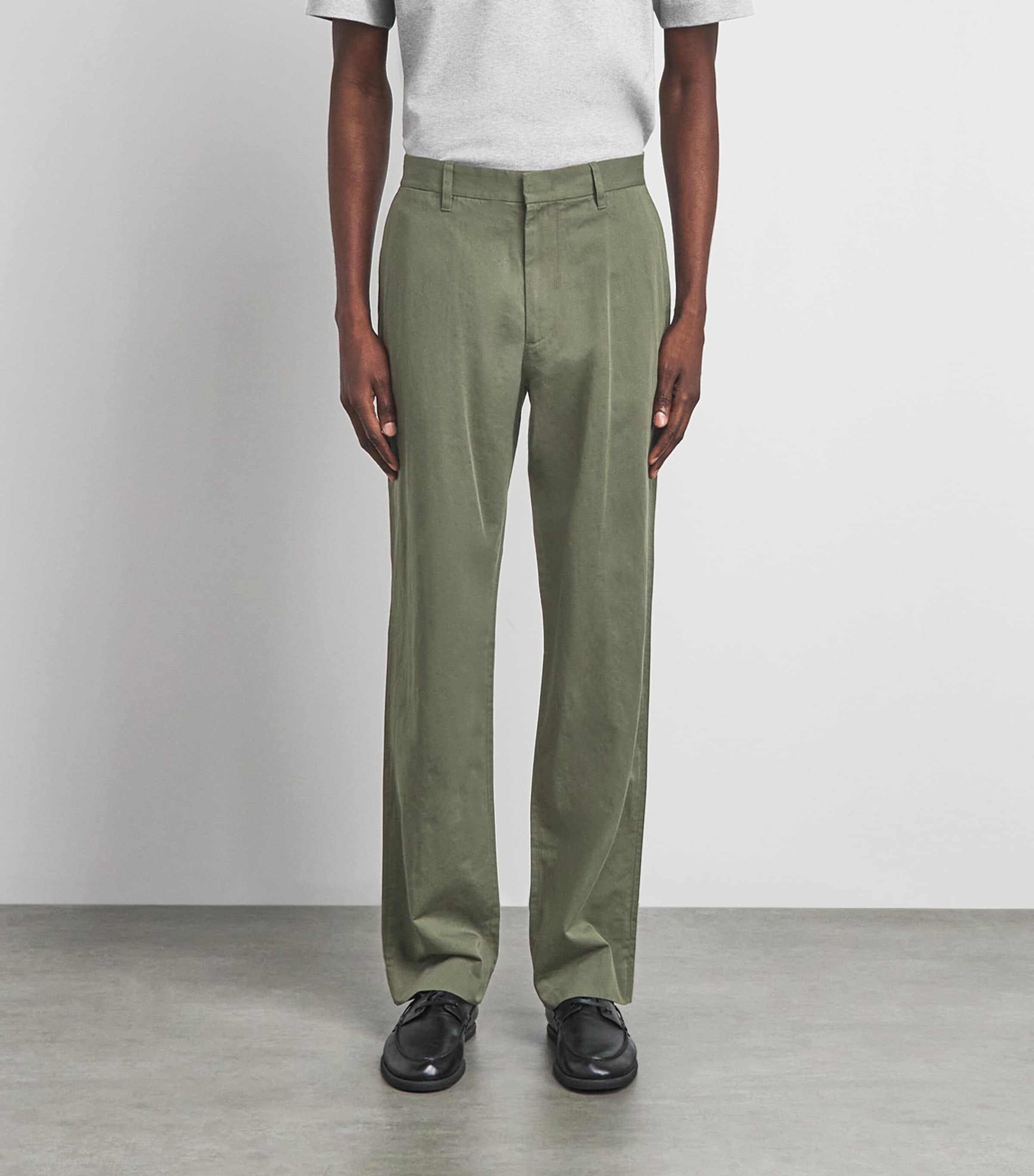 Vince Mens Cotton-Linen Louie Chinos Coulter Green Image 4