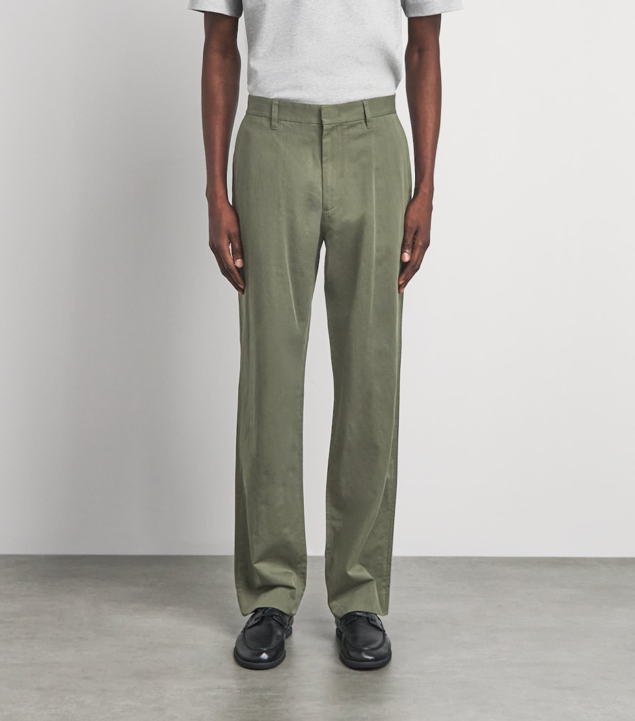 Vince Mens Cotton-Linen Louie Chinos Coulter Green Image 4