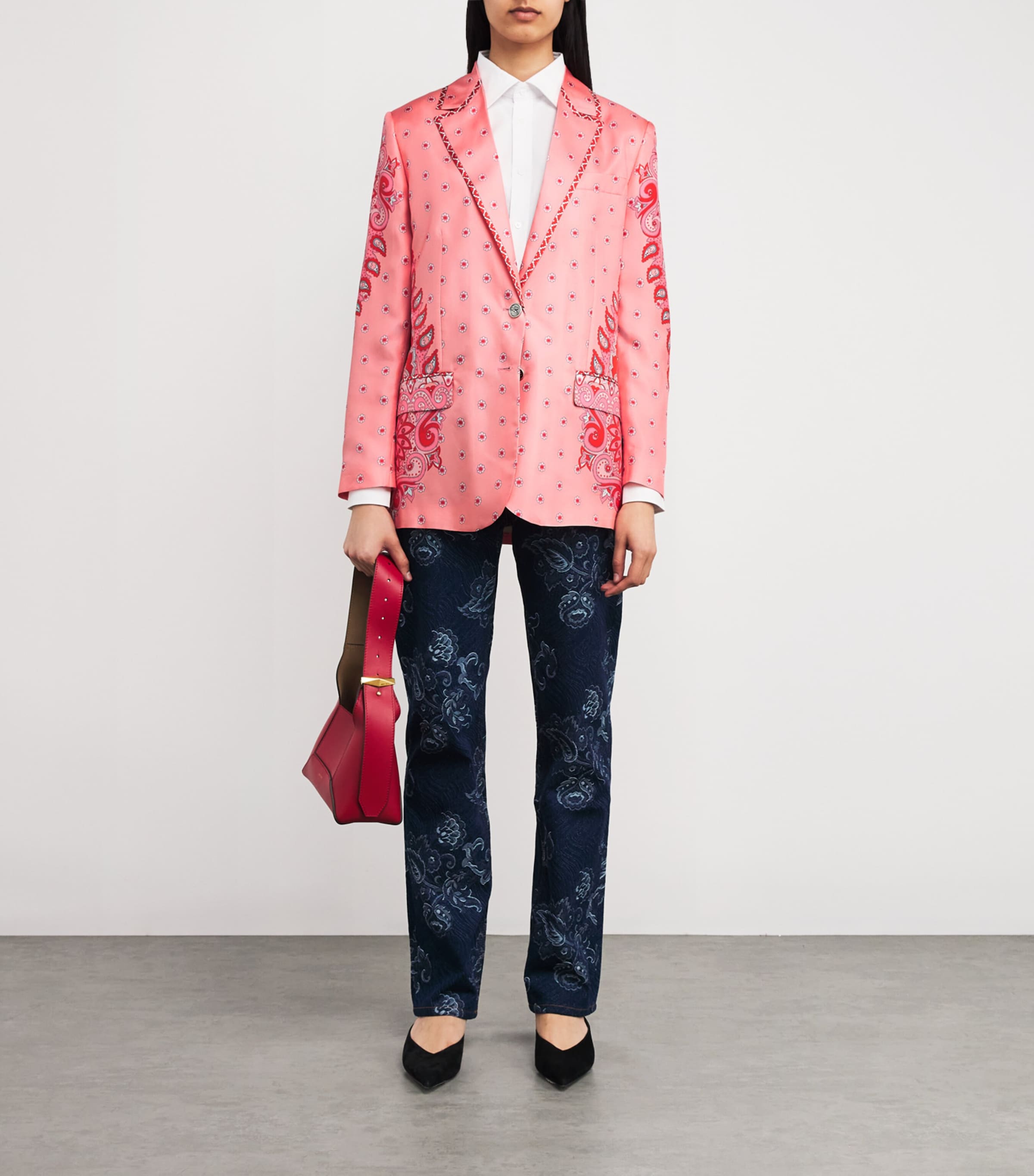 Etro Womens Silk Paisley Blazer Image 2