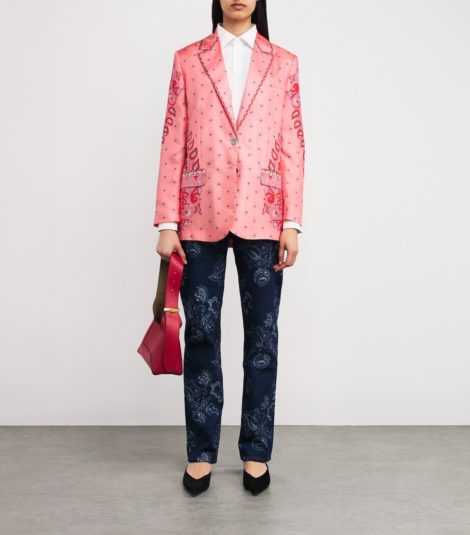 Etro Womens Silk Paisley Blazer Image 2