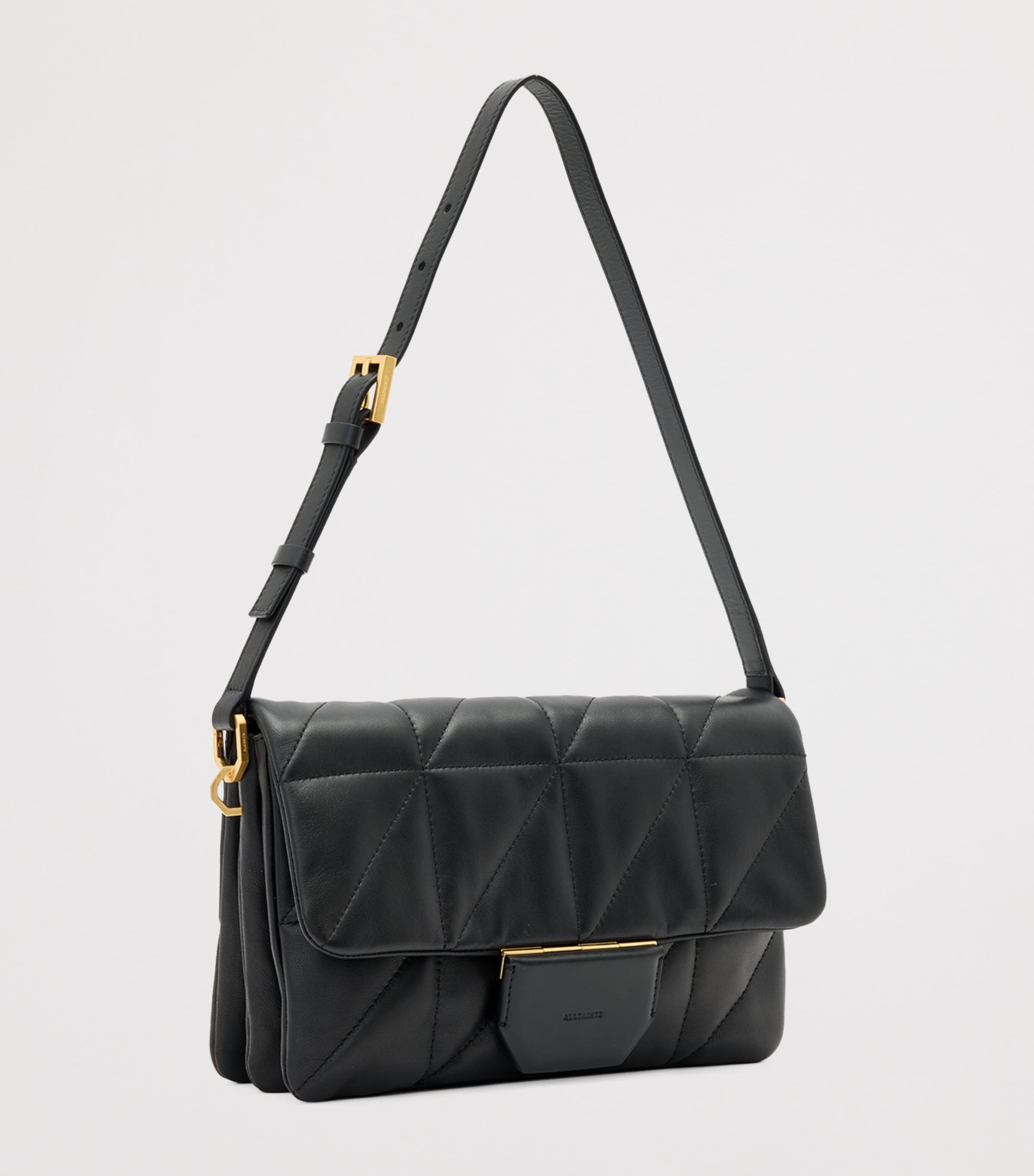 Quilted Leather Ondine Shoulder Bag BLACK Image 3