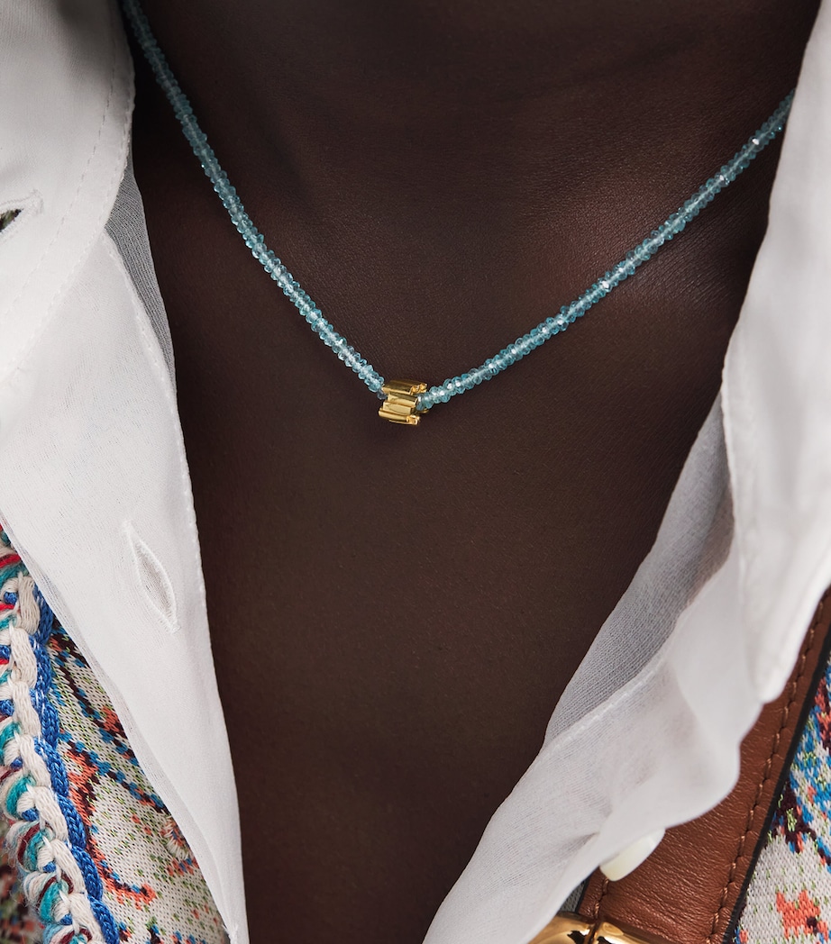 Suzanne Kalan Yellow Gold and Apatite Infinite Beaded Necklace Yg/ap Image 2