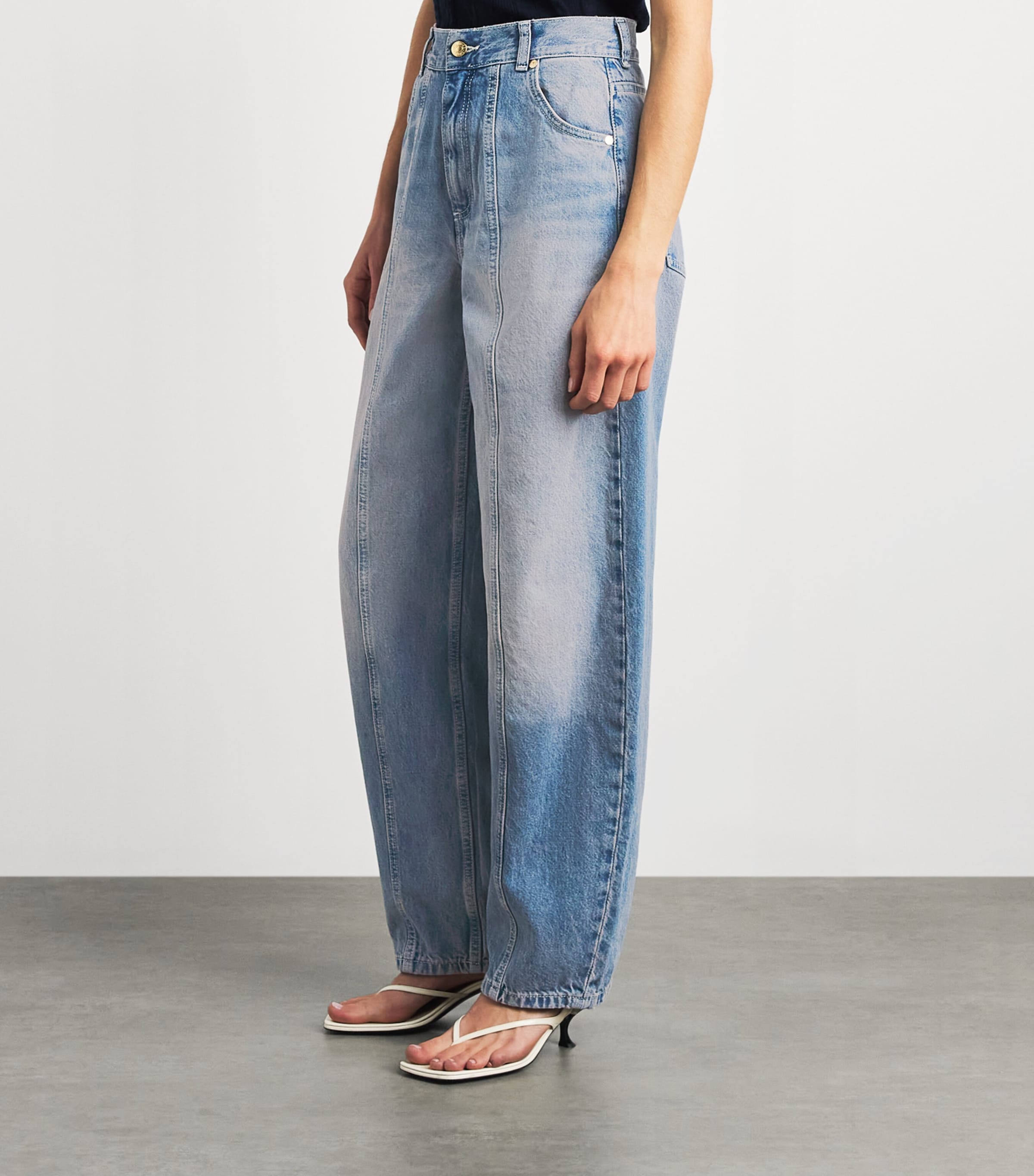 Sandro Paris Womens Barrel Jeans Blue Jean Image 4