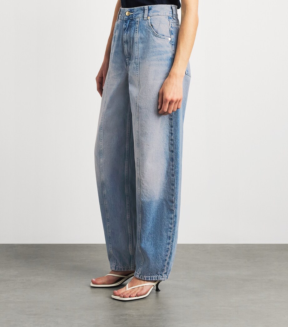Sandro Paris Womens Barrel Jeans Blue Jean Image 4