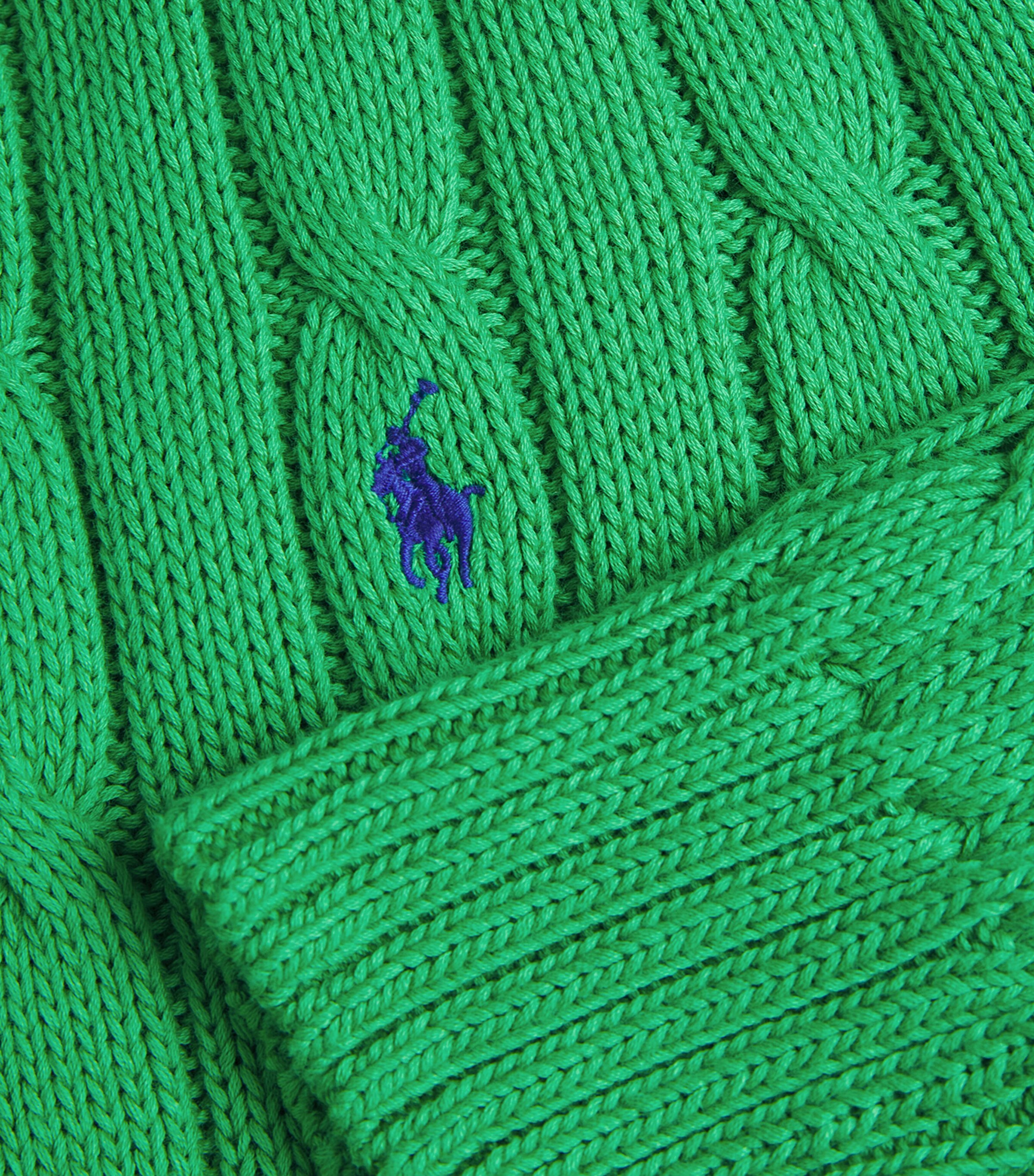 Polo Ralph Lauren Womens Cotton Cable-Knit Sweater Preppy Green Image 5