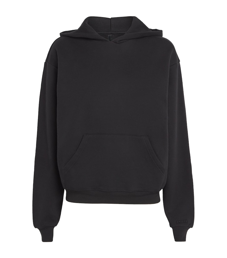 Skims Womens Fleece Classic Hoodie Onyx Image 1