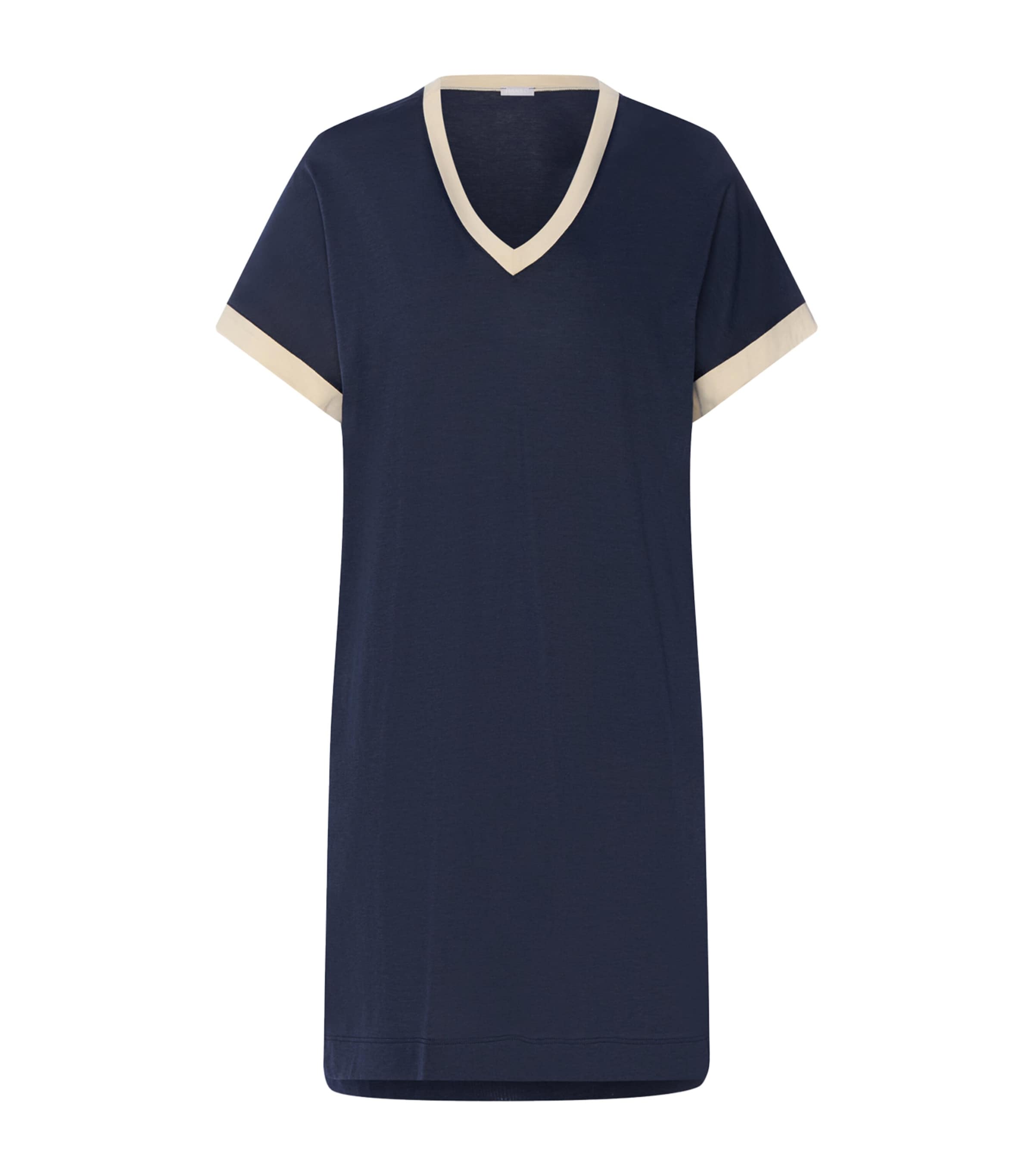 Hanro Womens Cotton-Modal Laura Nightdress Deep Navy Image 1