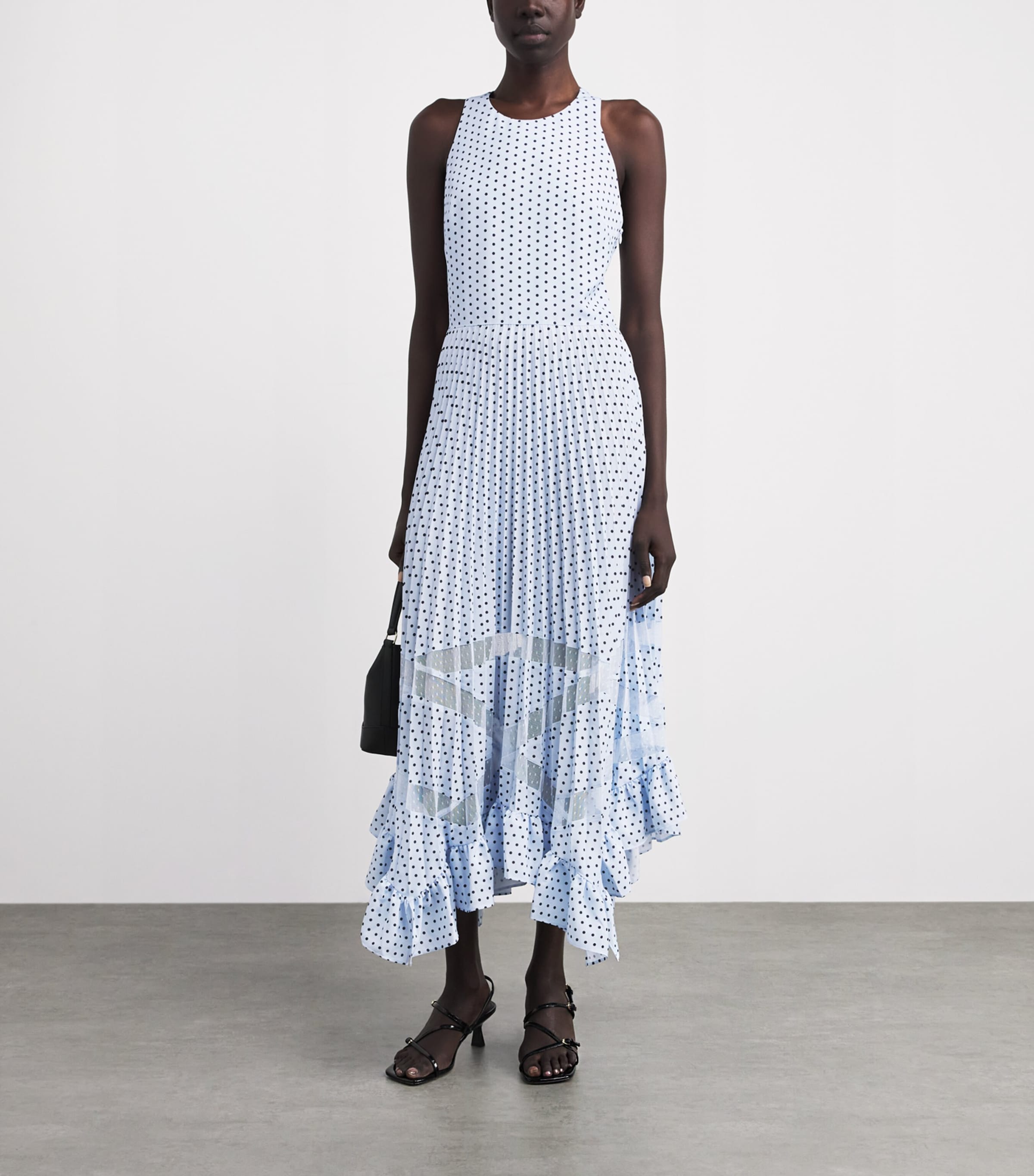 Claudie Pierlot Womens Pleated Polka Dot Midi Dress Light Print Image 2