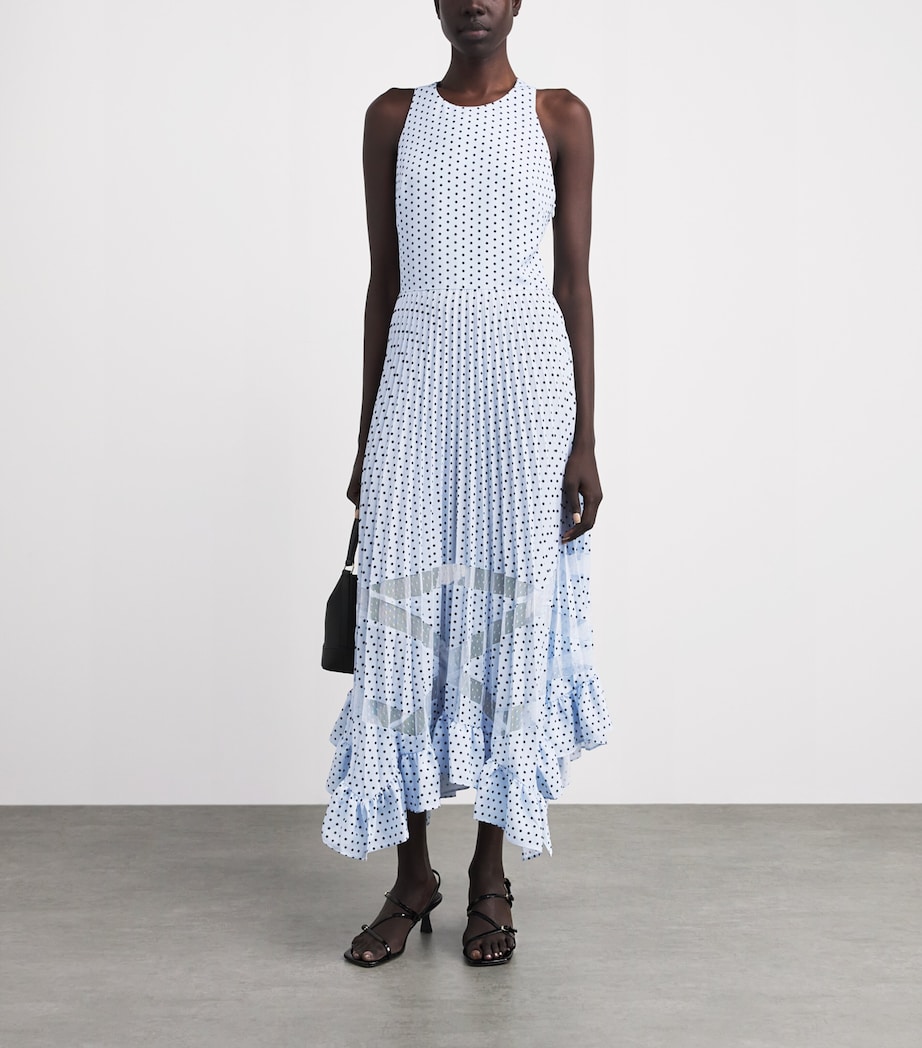 Claudie Pierlot Womens Pleated Polka Dot Midi Dress Light Print Image 2