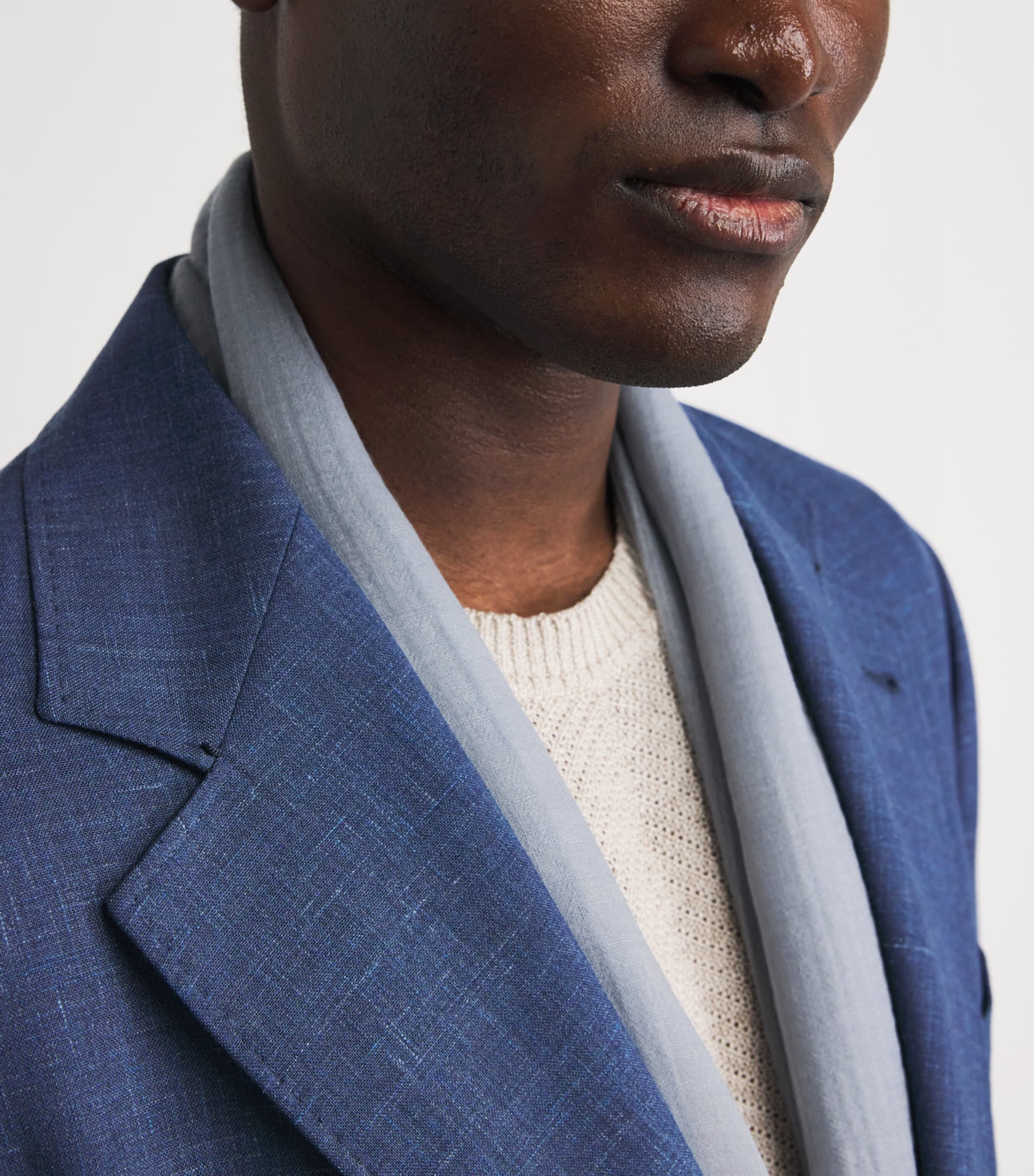 Wool-Silk-Linen Blazer 0007 OCEAN Image 3