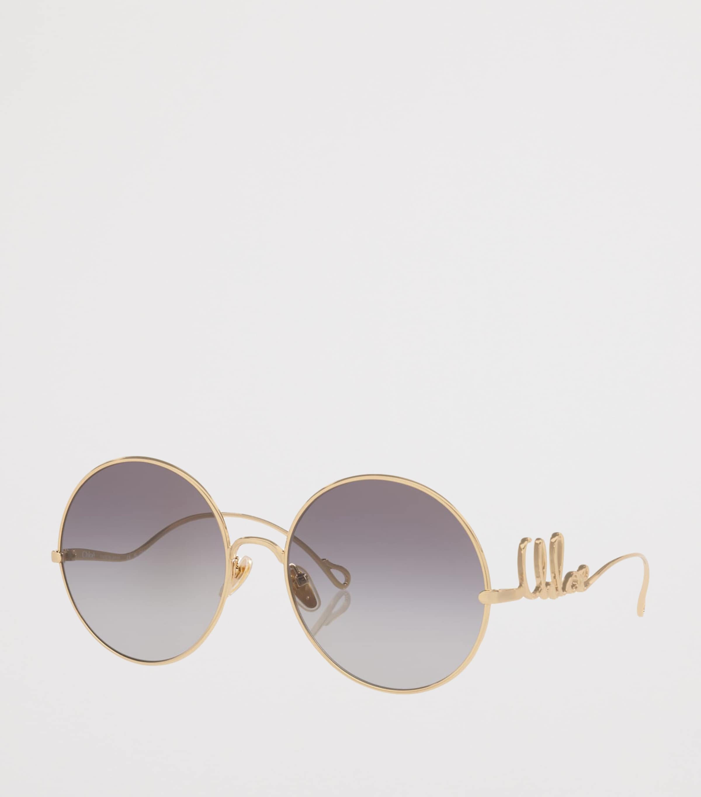 Chloé Metal Iconic Round Sunglasses Gold Image 2