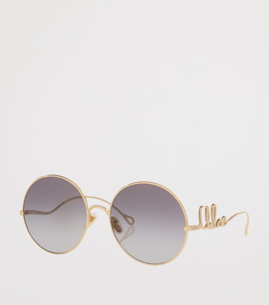 Chloé Metal Iconic Round Sunglasses Gold Image 2