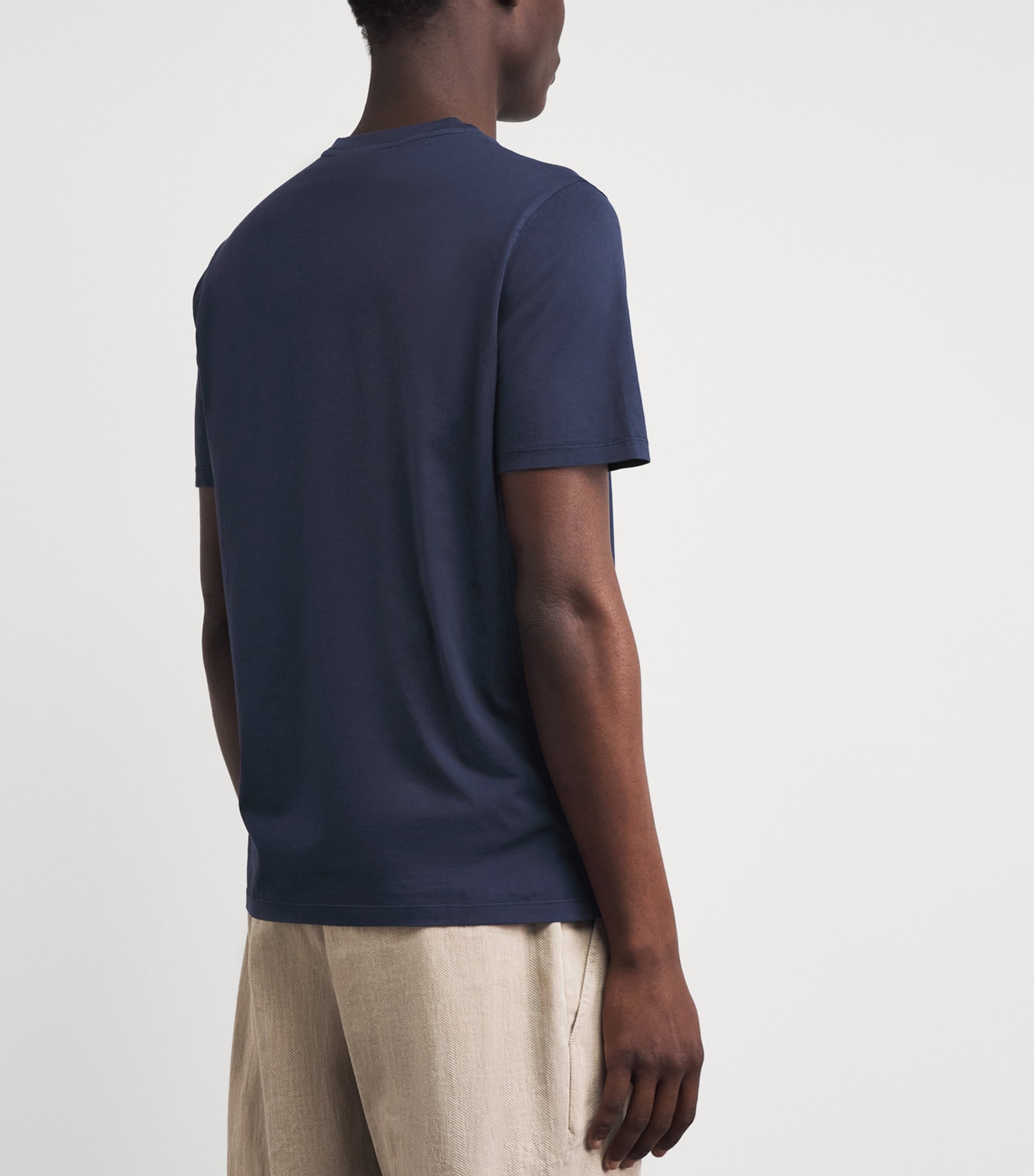 Harrods Mens Cotton T-Shirt Navy Image 5
