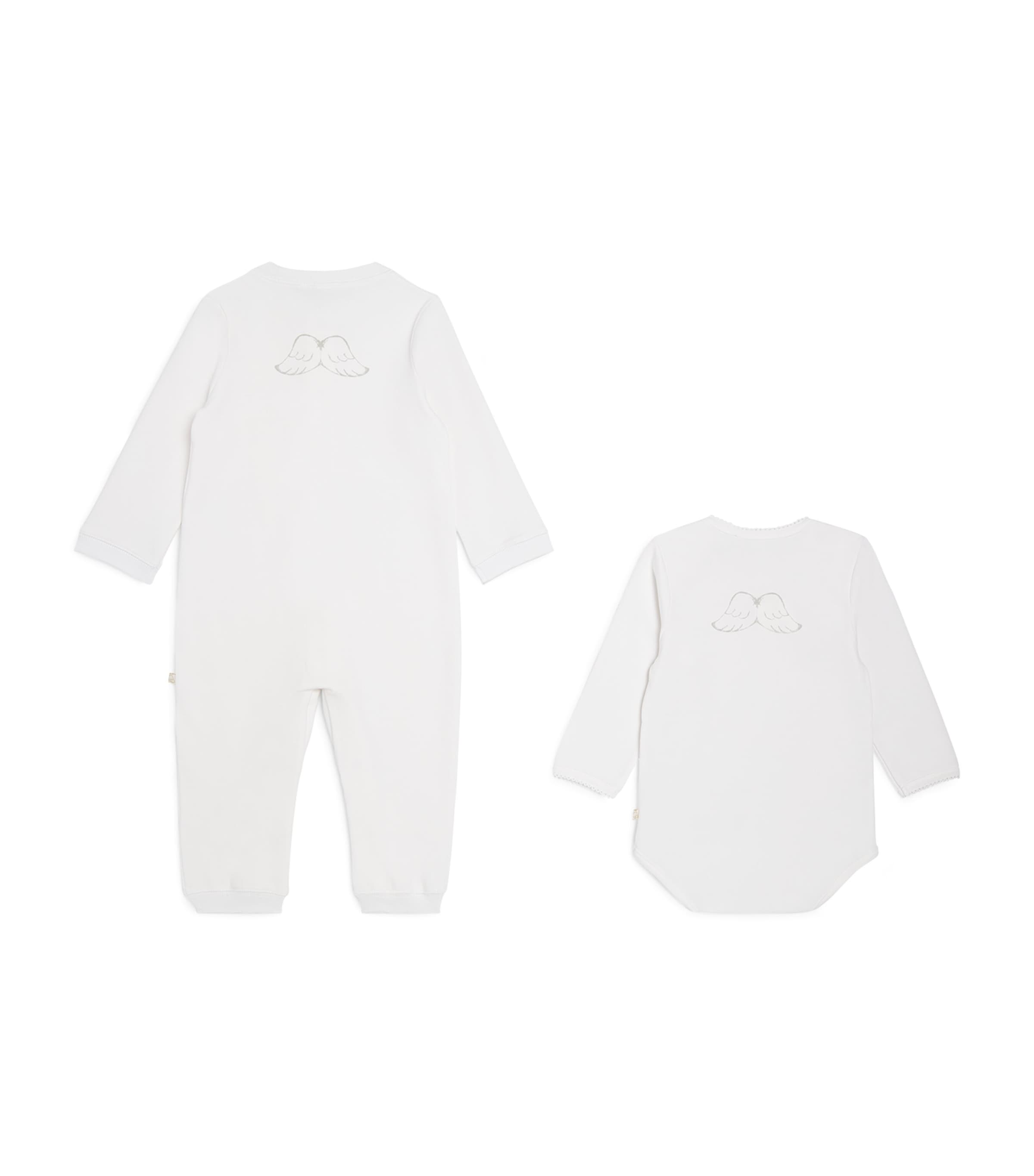 Shop Marie-chantal Angel Wing Playsuit And Bodysuit Set In White
