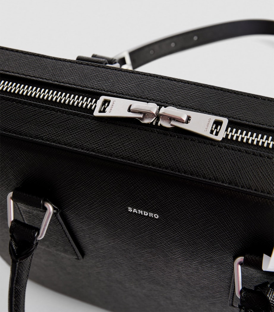 Leather Slim Briefcase BLACK Image 3