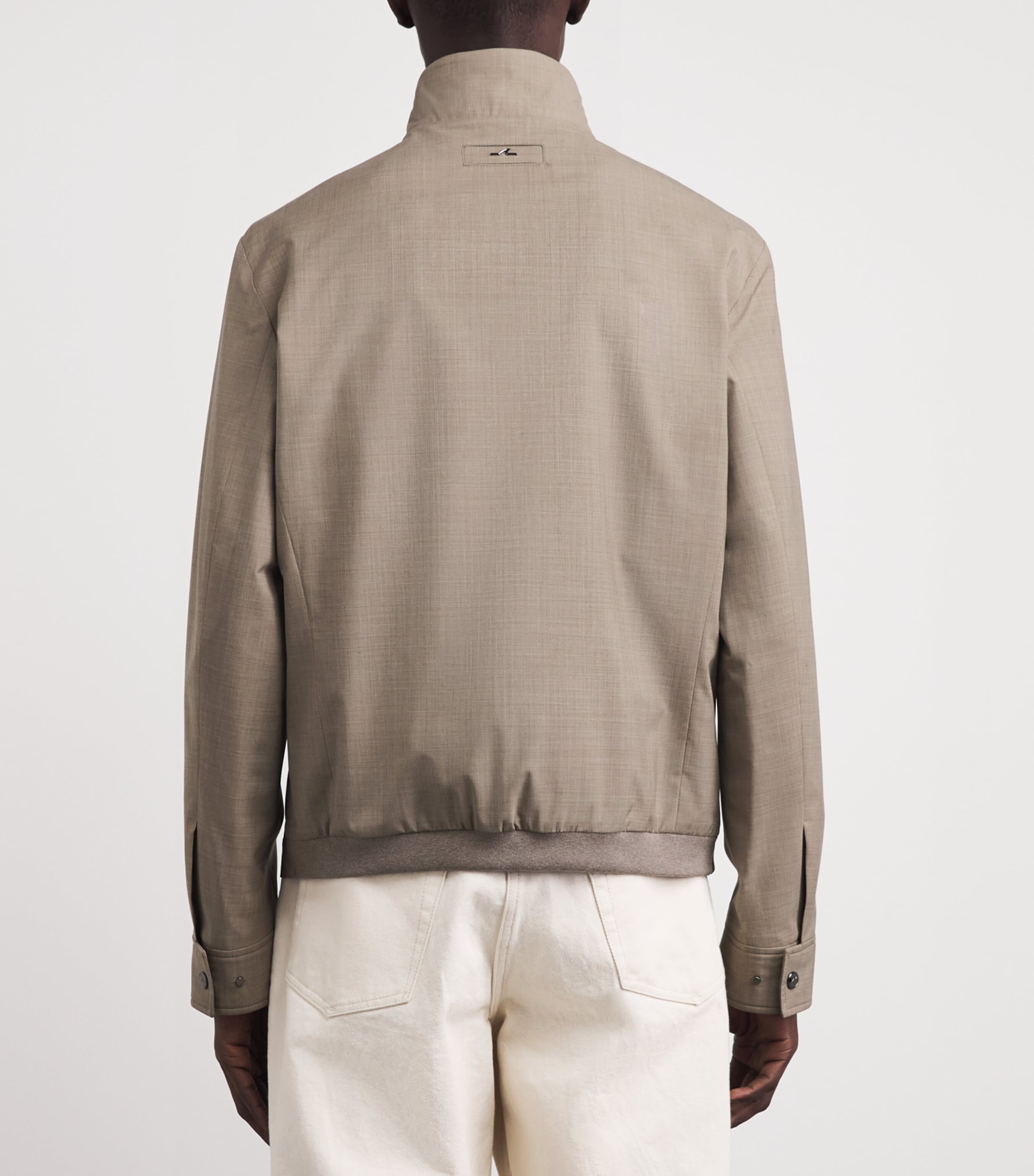 Paul & Shark Mens Wool-Silk Bomber Jacket Beige Image 5