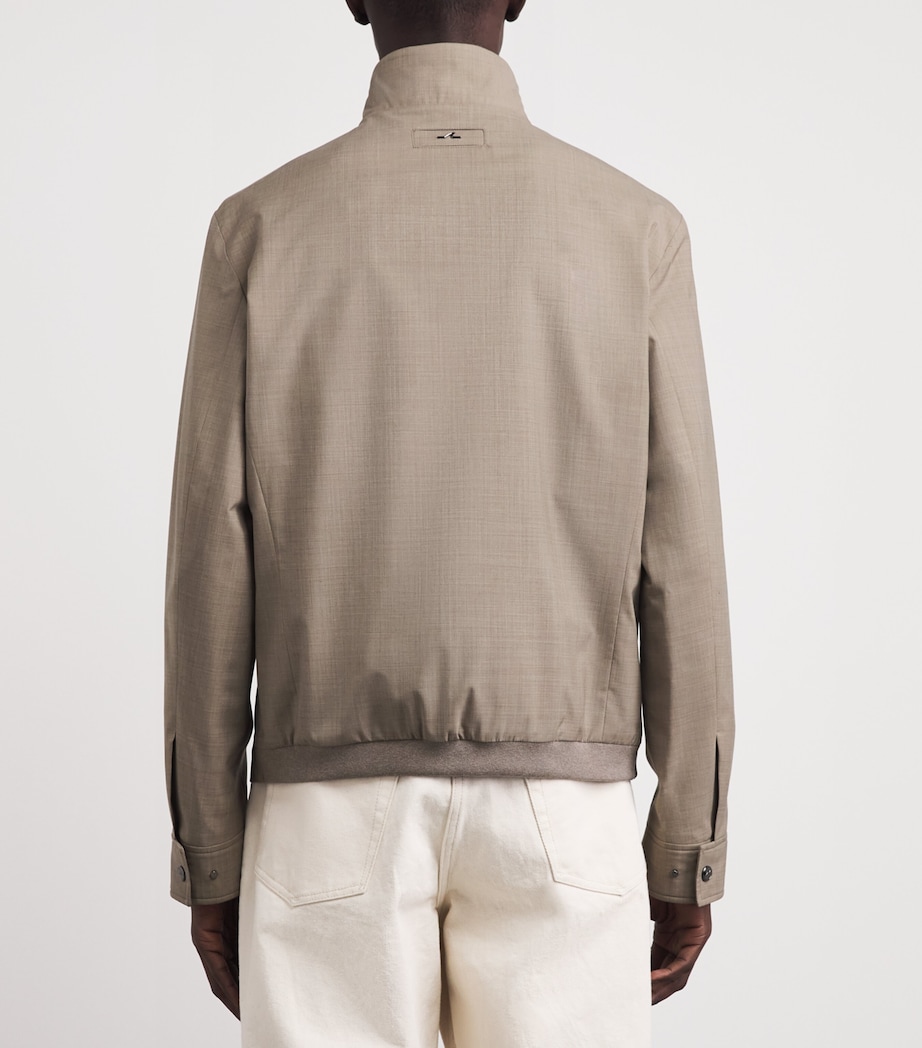 Paul & Shark Mens Wool-Silk Bomber Jacket Beige Image 5