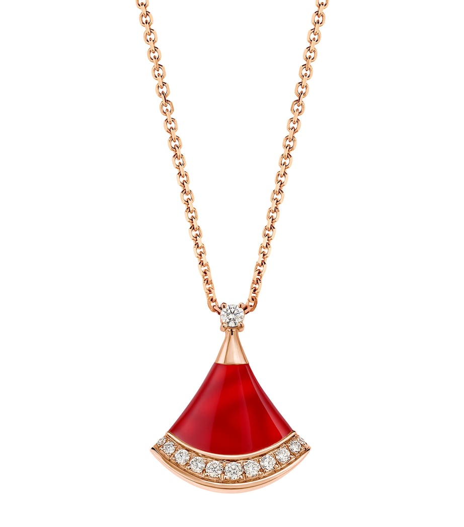 Rose Gold, Diamond and Carnelian Divas' Dream Necklace PINK GOLD Image 1