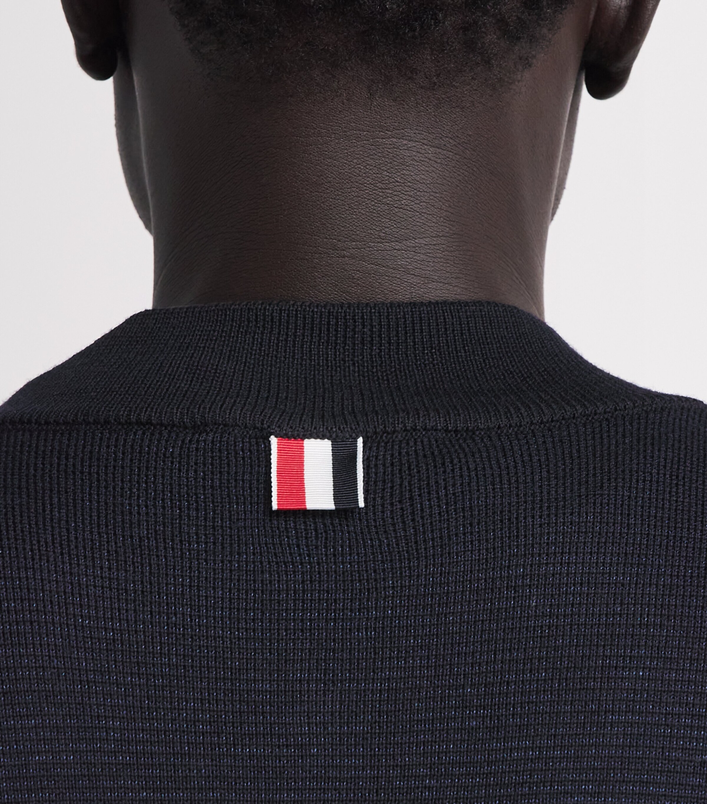 Thom Browne Mens Virgin Wool-Blend Bomber Jacket Navy Image 3