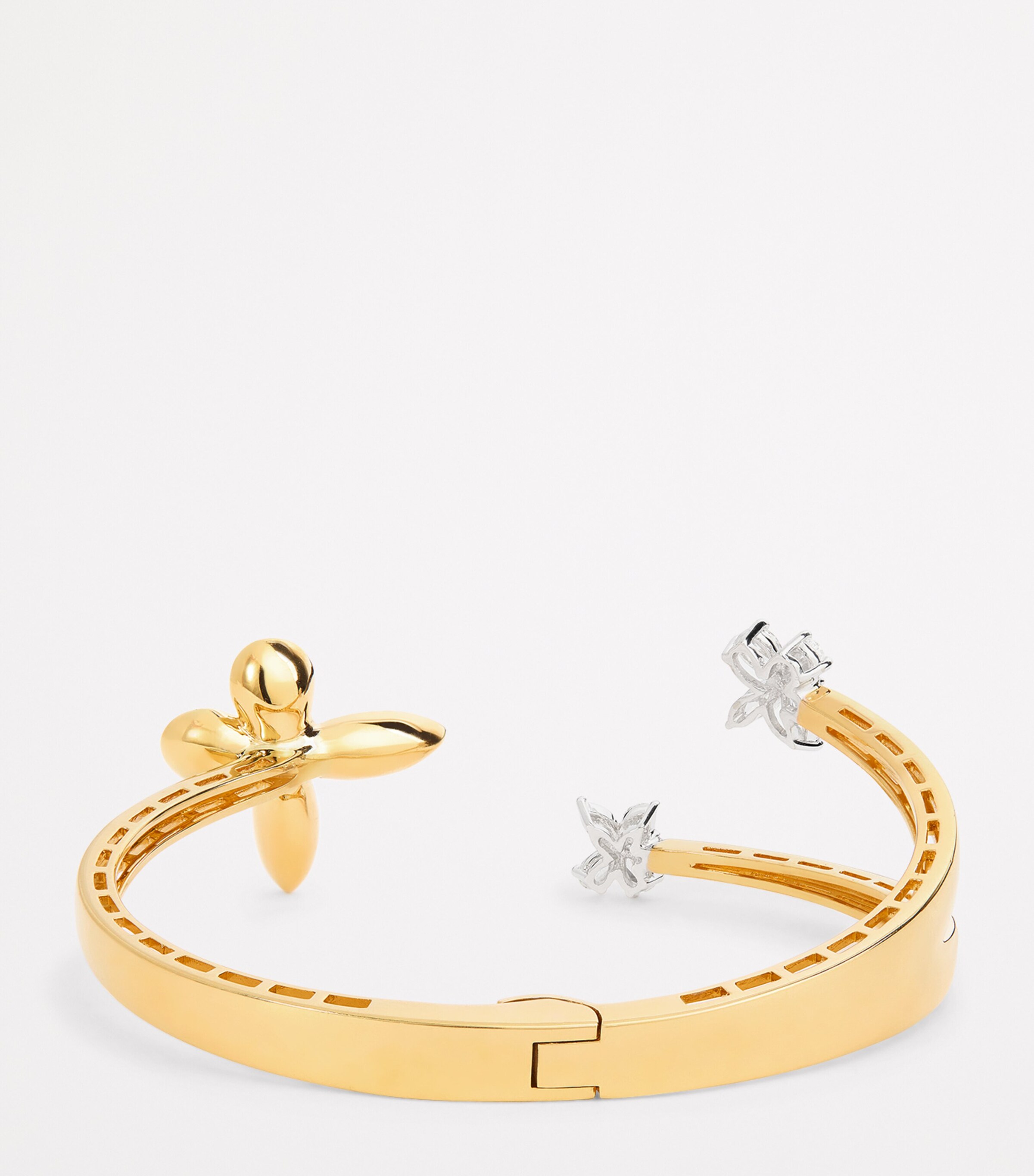 Mixed Gold and Diamond Butterfly Bangle MIXED GOLD Image 3
