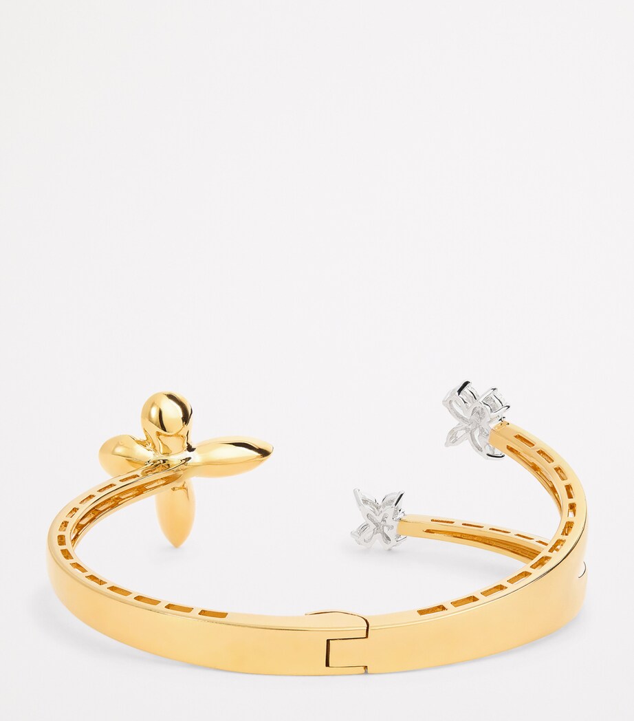 Mixed Gold and Diamond Butterfly Bangle MIXED GOLD Image 3