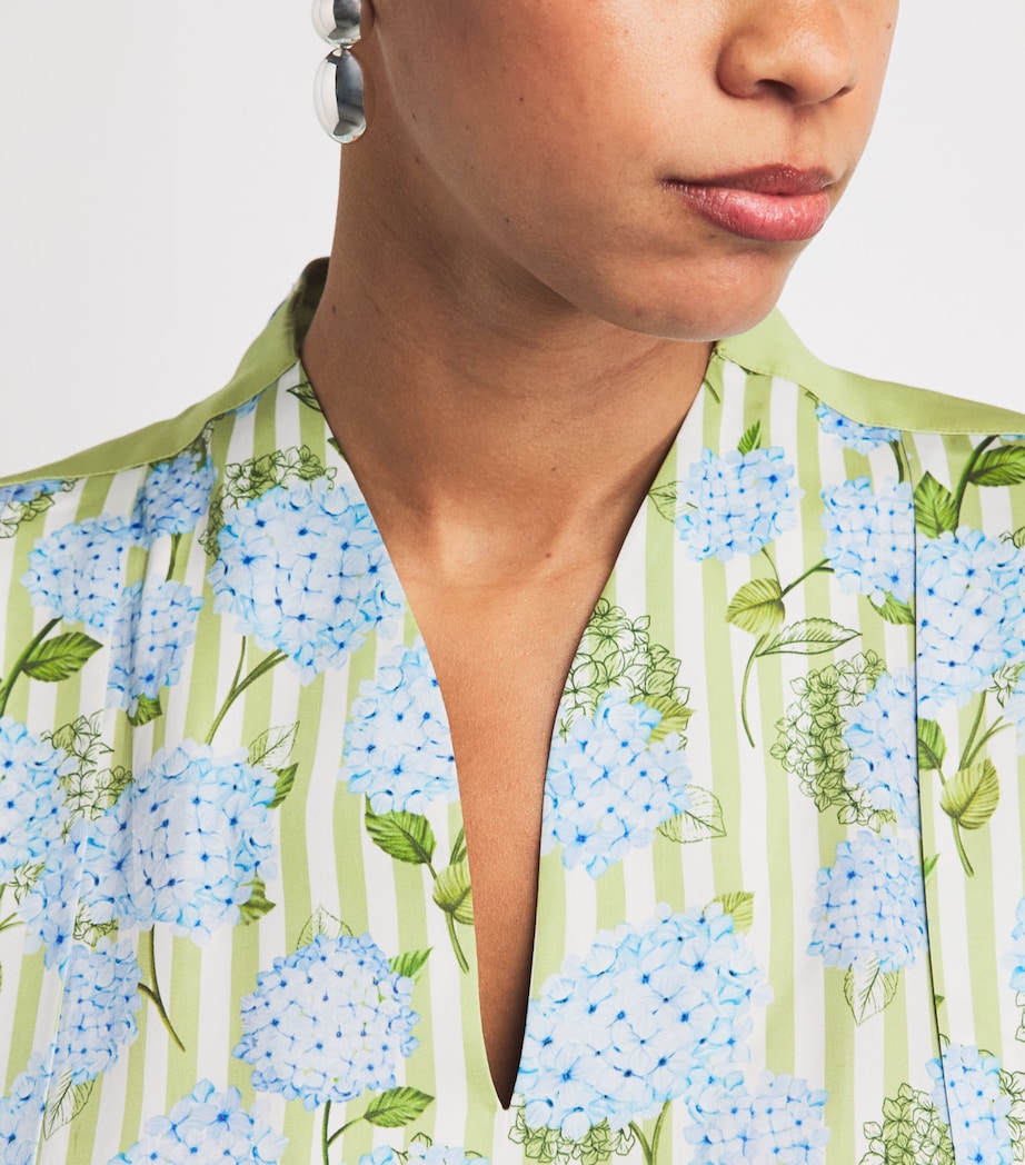 Verandah Womens Hydrangea Maxi Dress Iv & Grn Hydr Stripe Image 3