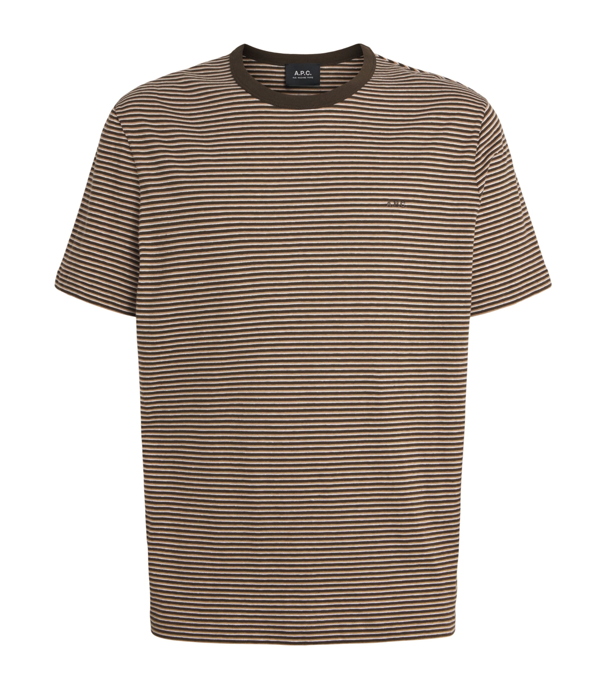 A.P.C. Mens Organic Cotton Josh T-Shirt Caa Brown Image 1