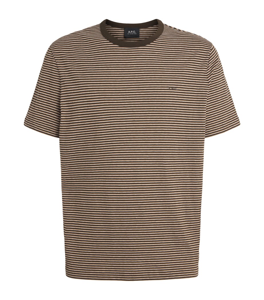 A.P.C. Mens Organic Cotton Josh T-Shirt Caa Brown Image 1