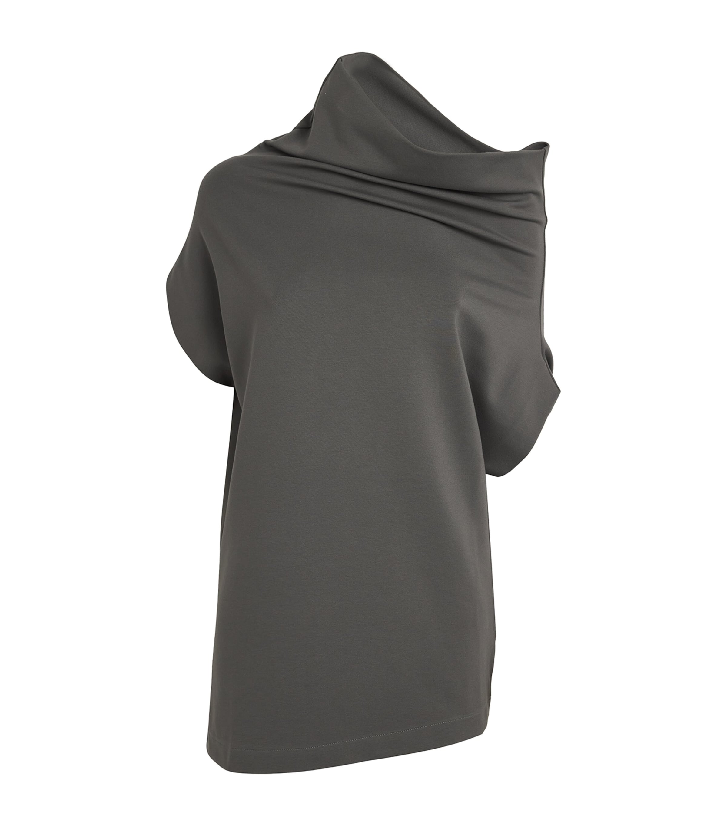 Shop Fabiana Filippi Loose-collar T-shirt In Grey