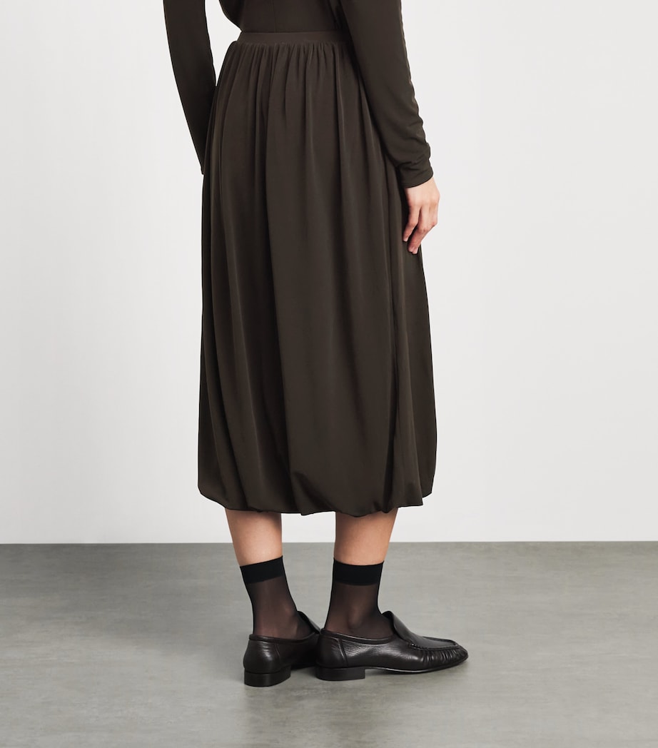 Vince Womens Bubble Midi Skirt Smoked Truffle Image 5
