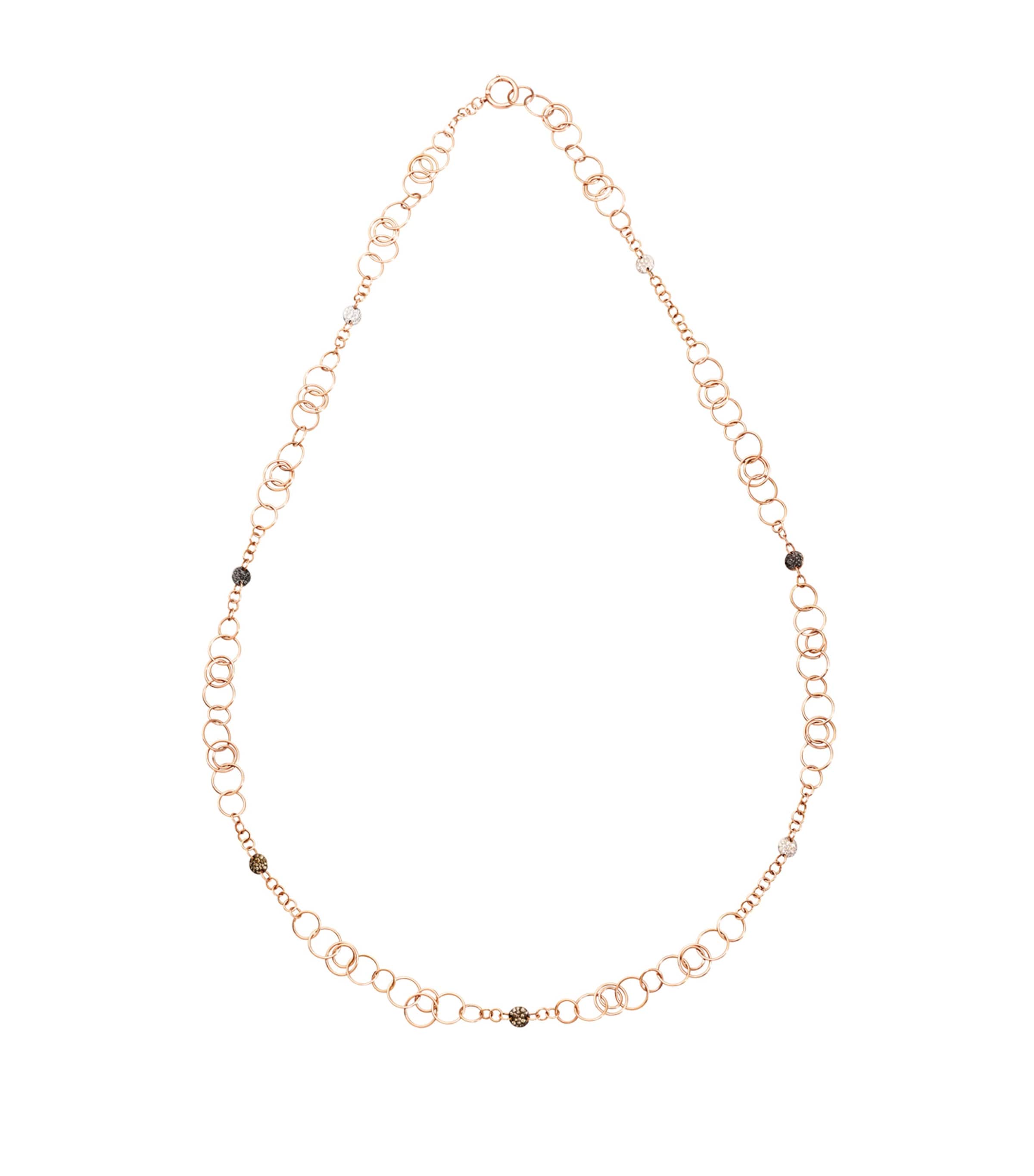 Pomellato Rose Gold And Diamond Sabbia Necklace In Brown