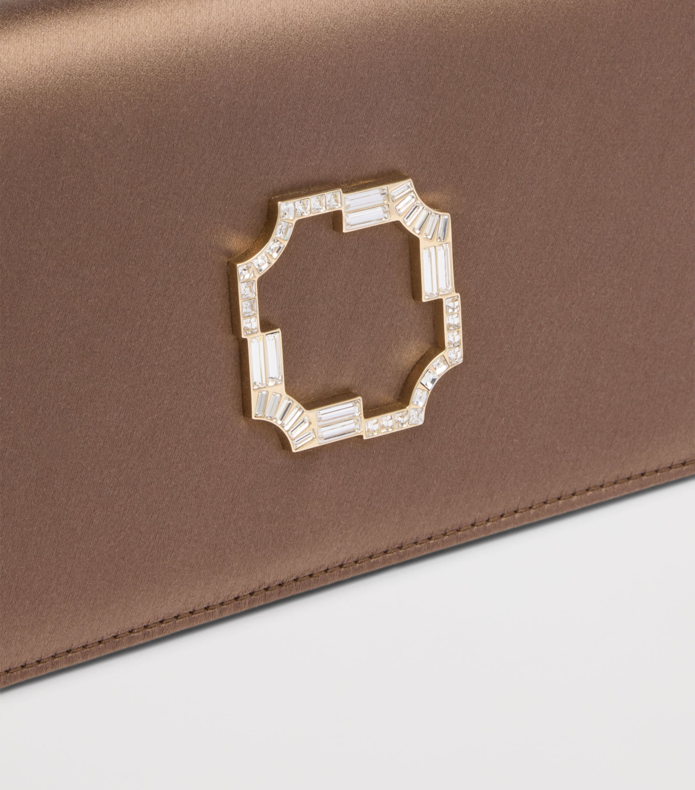 Malone Souliers Satin Vivien Clutch Bag Taupe Image 6