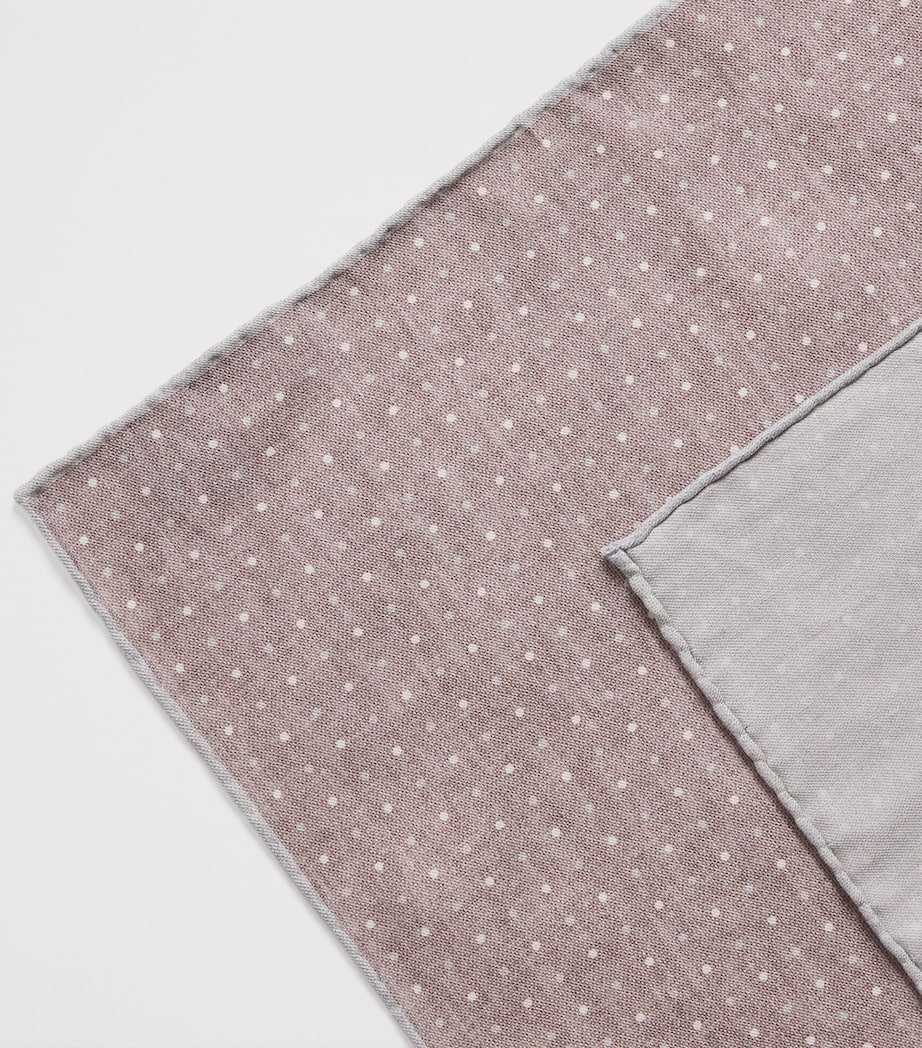 Cotton-Wool Printed Pocket Square MIRTILLO Image 3