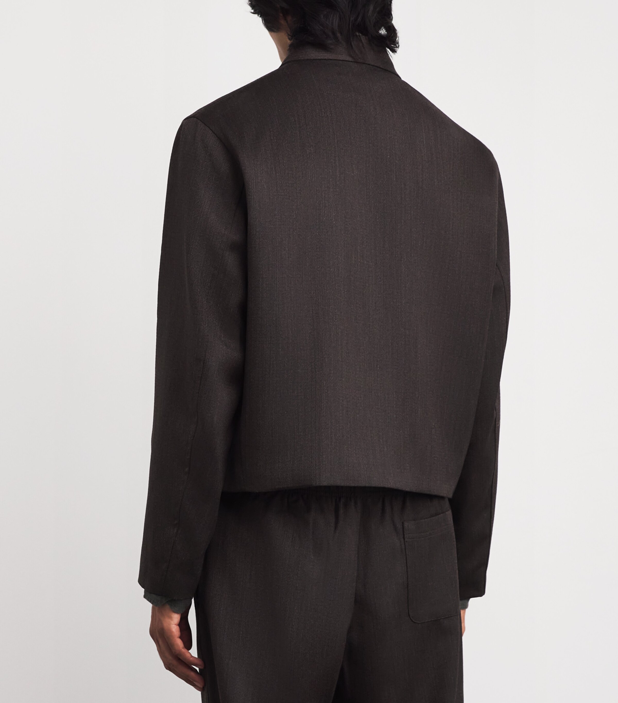 Virgin Wool Mini Jacket HAVANA BROWN CHAIN Image 4