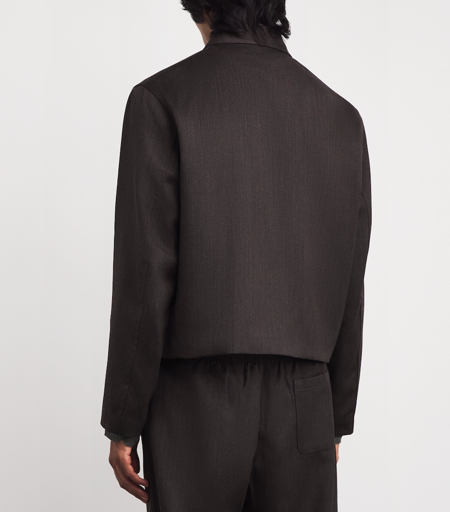 Virgin Wool Mini Jacket HAVANA BROWN CHAIN Image 4