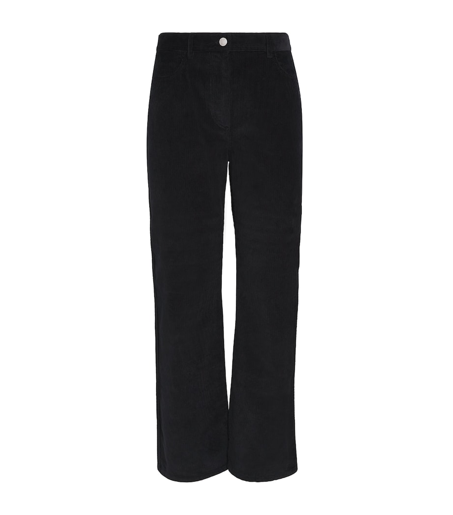 Cotton Corduroy Straight Trousers 001 BLACK Image 1